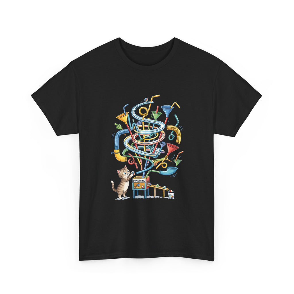 Music Cat T-Shirt — Whimsical Cat Playing Colorful Instruments Tee