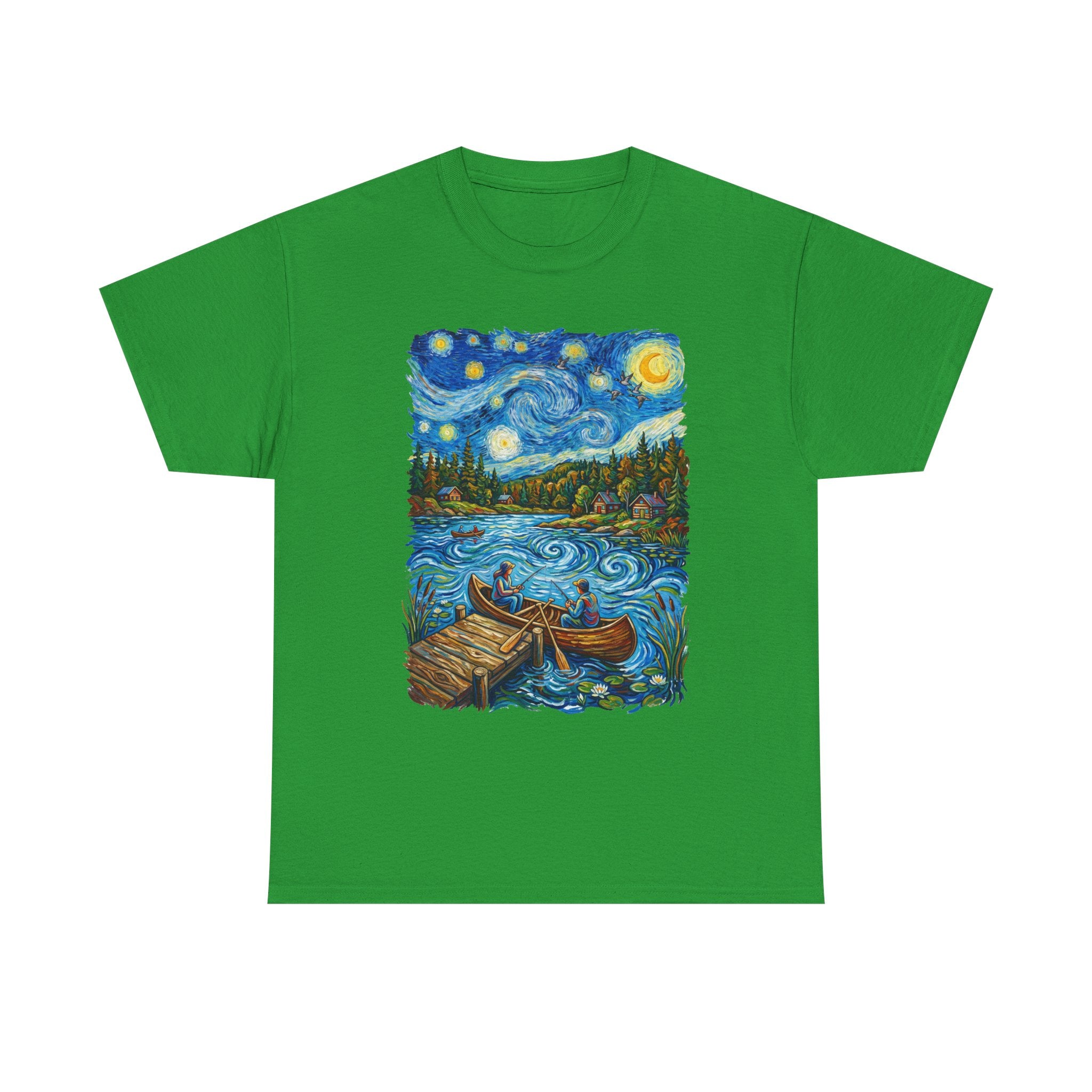 Starry Night Lake T-Shirt — Canoe Dock Scenic Tee