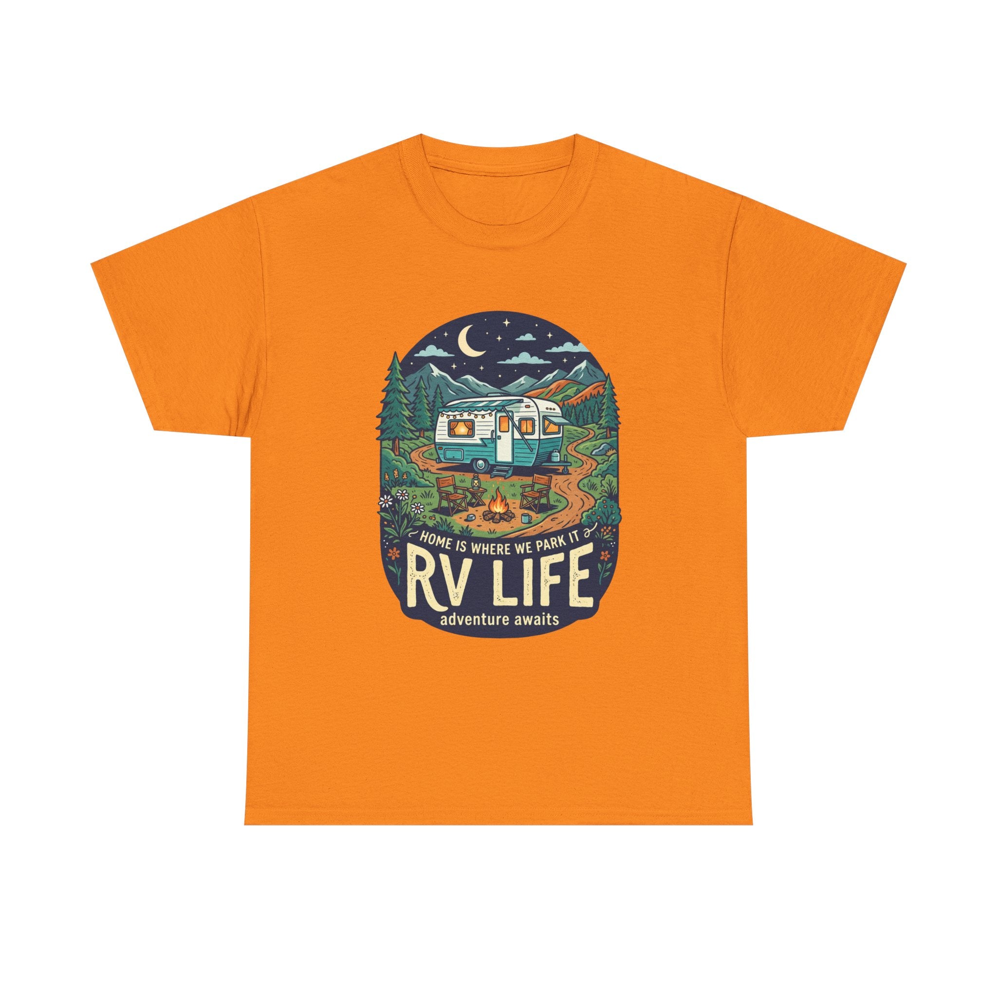 RV Life T-Shirt — Retro Camper Graphic Tee (“Home Is Where We Park It”)