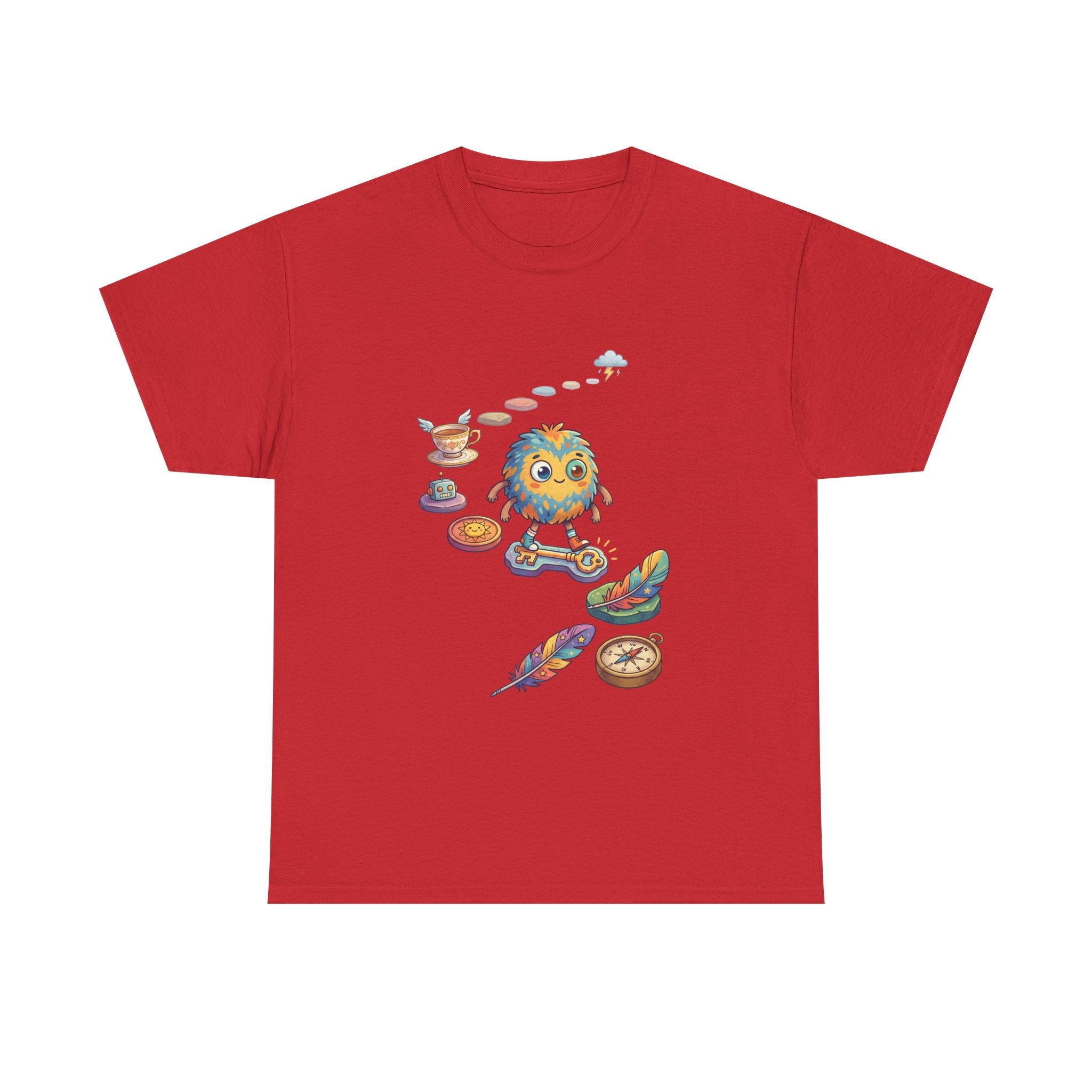 T-Shirt — Whimsical Cosmic Creature with Ritual Objects Graphic Tee