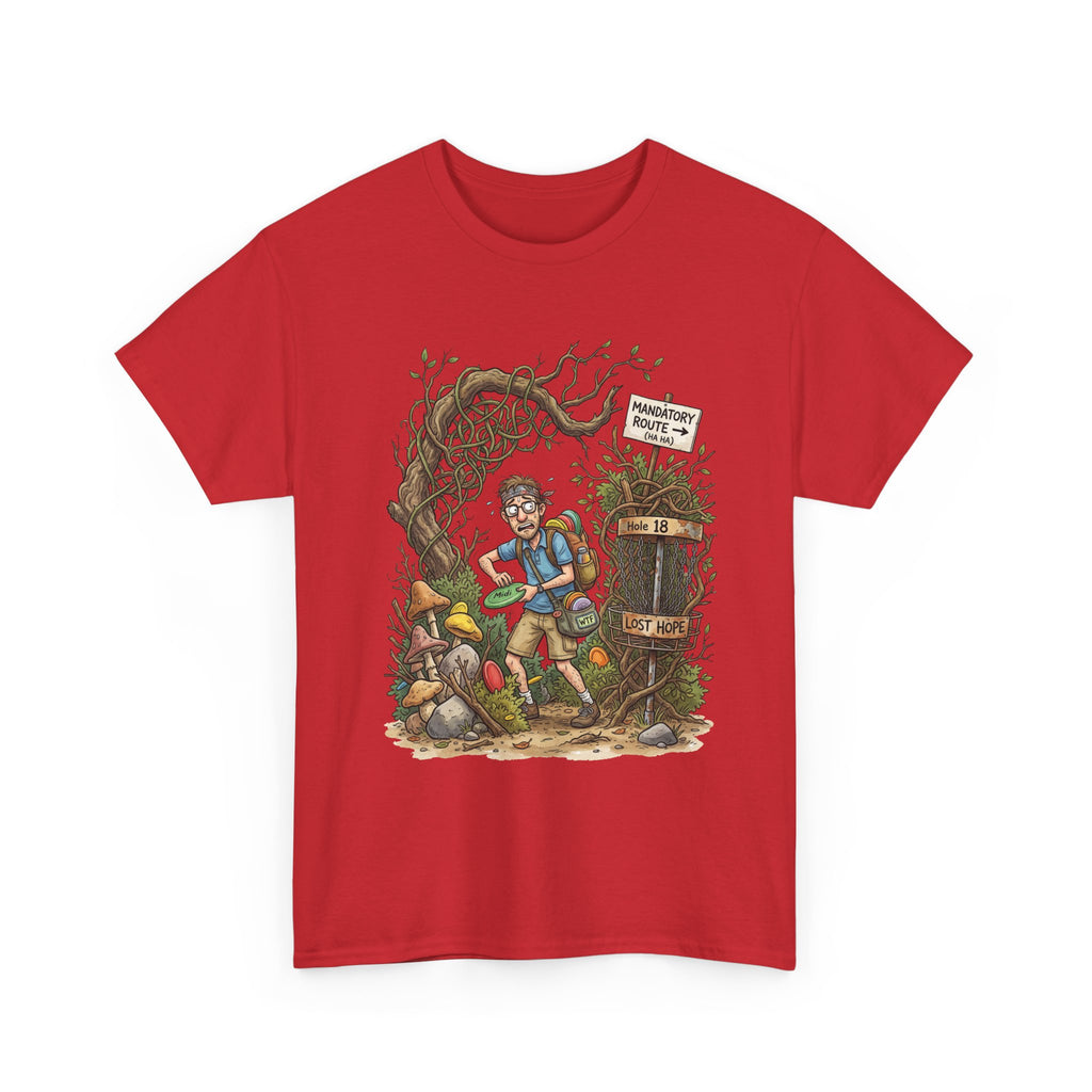 Disc Golf Graphic Tee — "Lost But Loving It" Outdoor Adventure T-Shirt