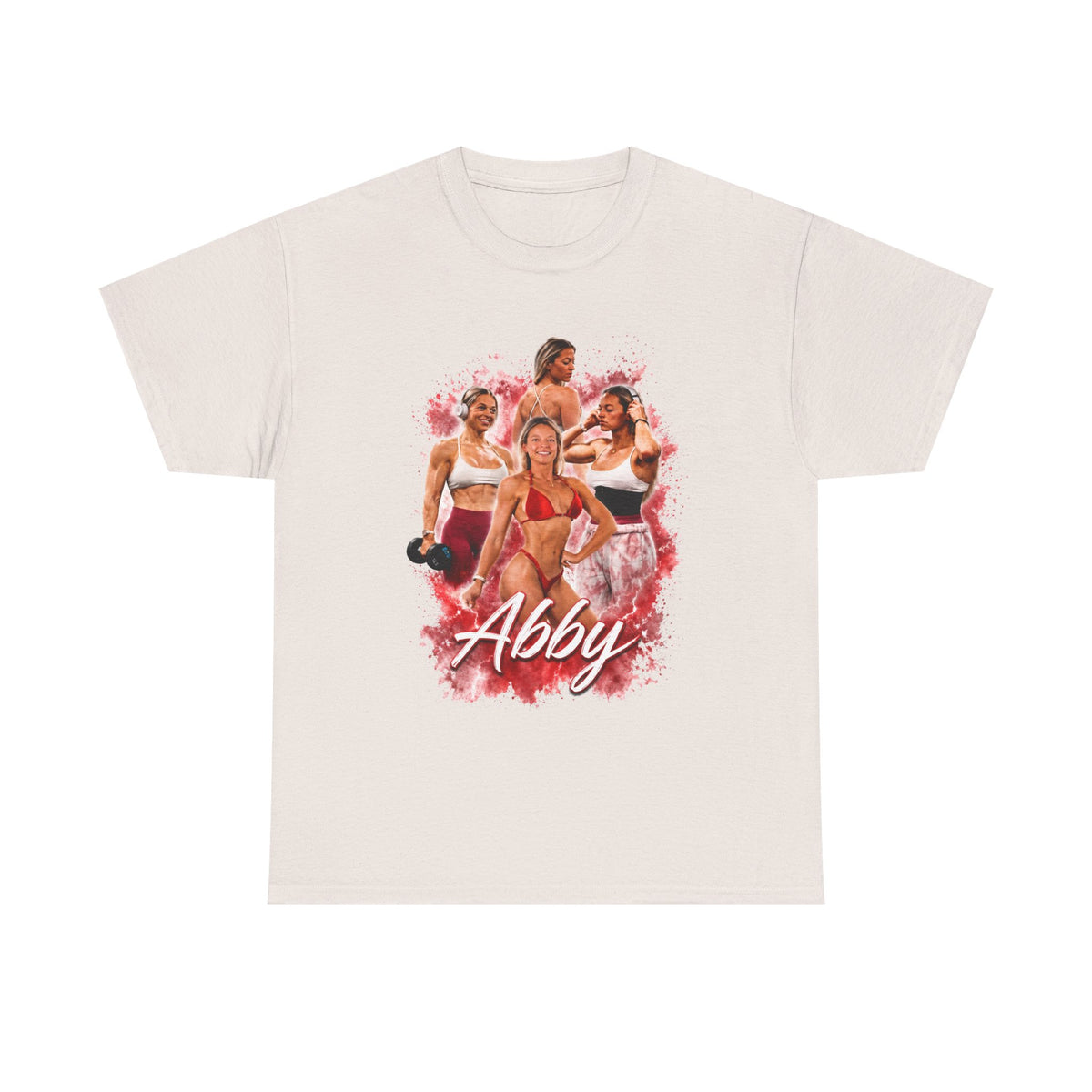 Abby Fitness Crew T-Shirt — Women's Workout Retro Photo Design