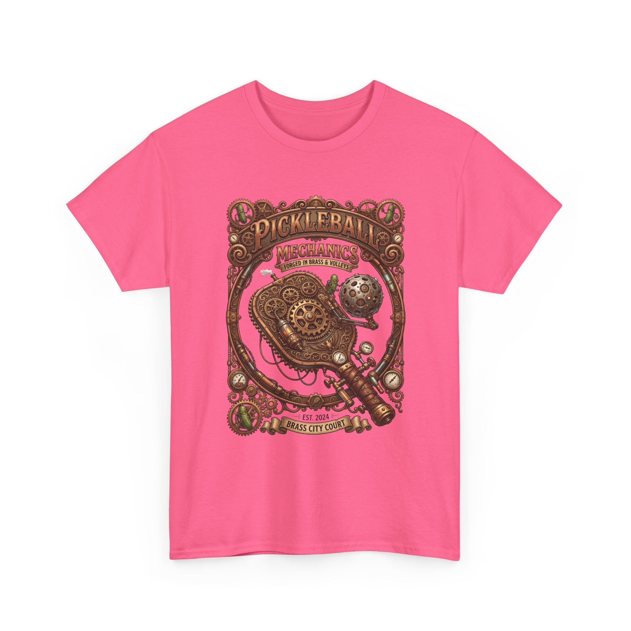 Pickleball Mechanics T-Shirt — Vintage Steampunk Paddle Design
