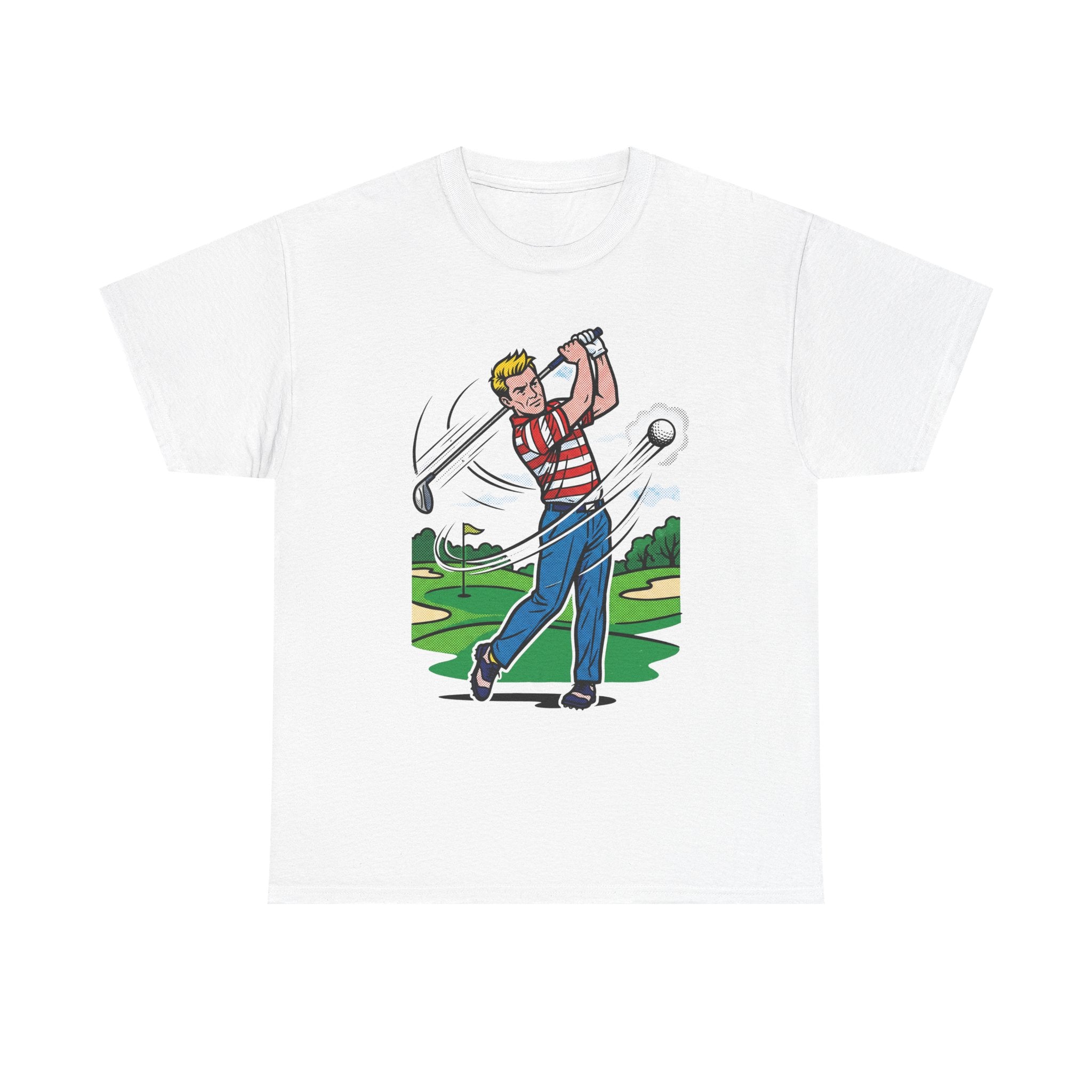 Golf Swing Graphic T-Shirt — Vintage Golfer Illustration Tee