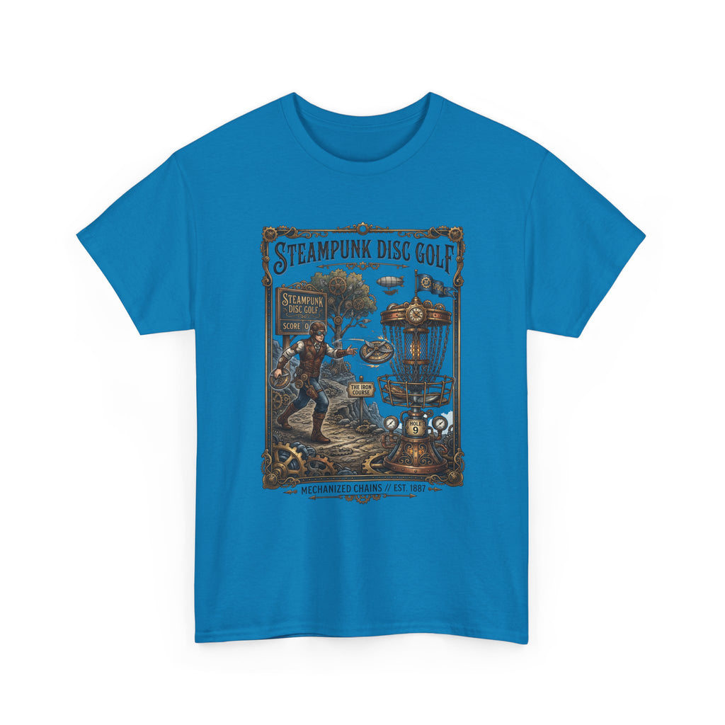 Steampunk Disc Golf T-Shirt — Vintage Victorian Disc Golf Poster Tee