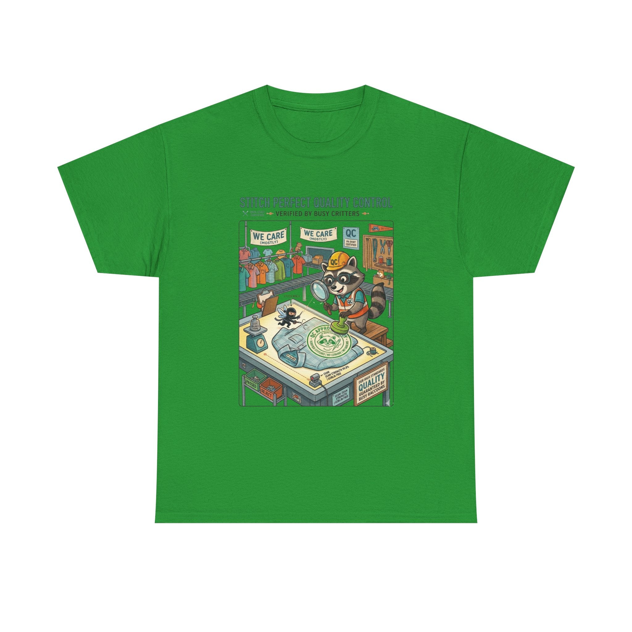 Quality Control Sewing Shirt — "Stitch Perfect" Tailor Cartoon Tee