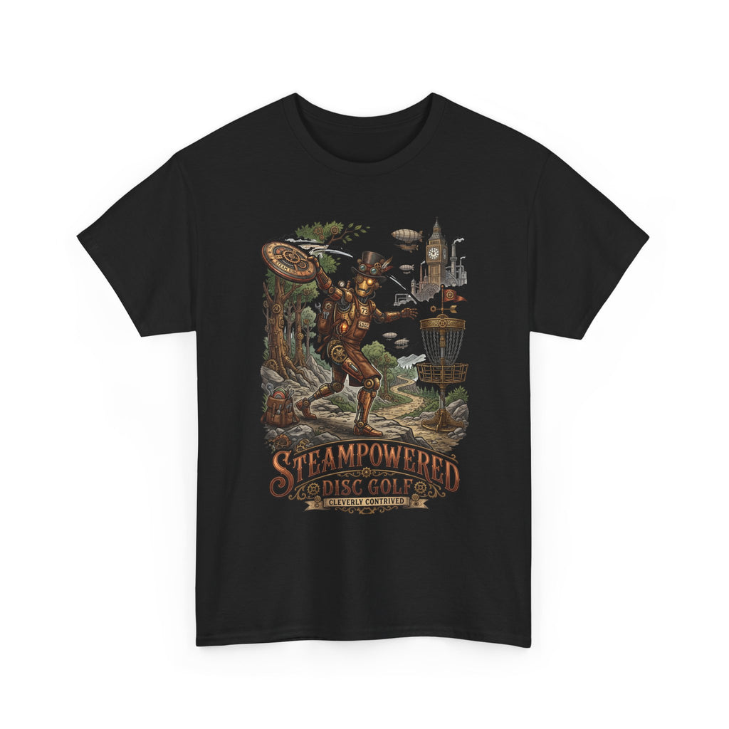 Steampunk Disc Golf T-Shirt – "Steampowered Disc Golf" Vintage Style
