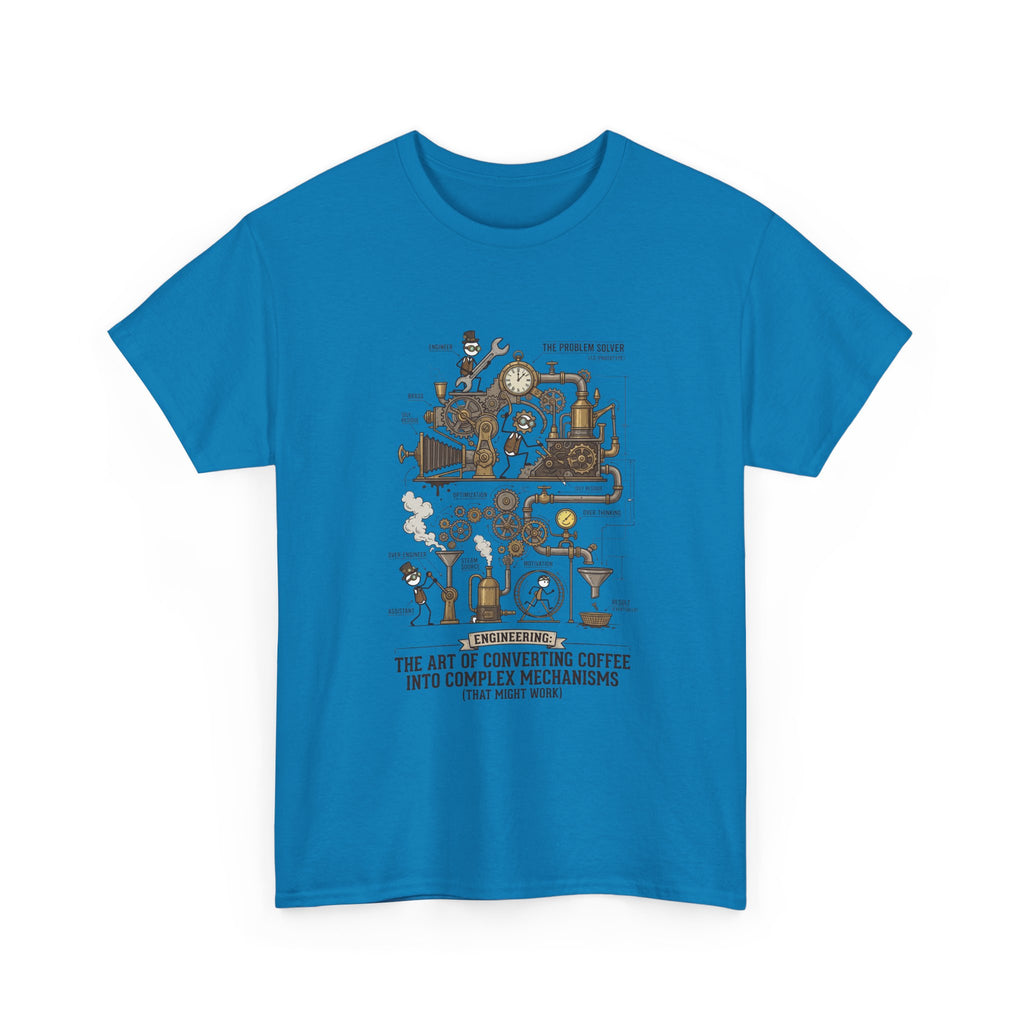 Steampunk Engineering T-Shirt — The Art of Converting Coffee Into Complex Mechanisms Graphic Tee