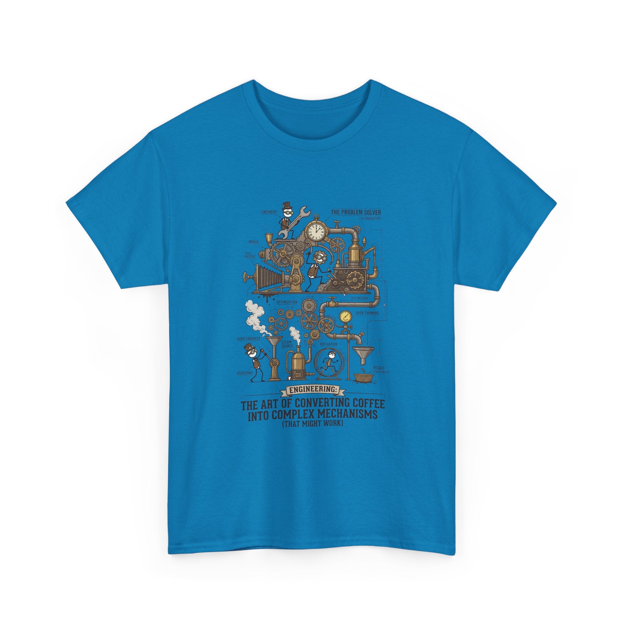 Steampunk Engineering T-Shirt — The Art of Converting Coffee Into Complex Mechanisms Graphic Tee