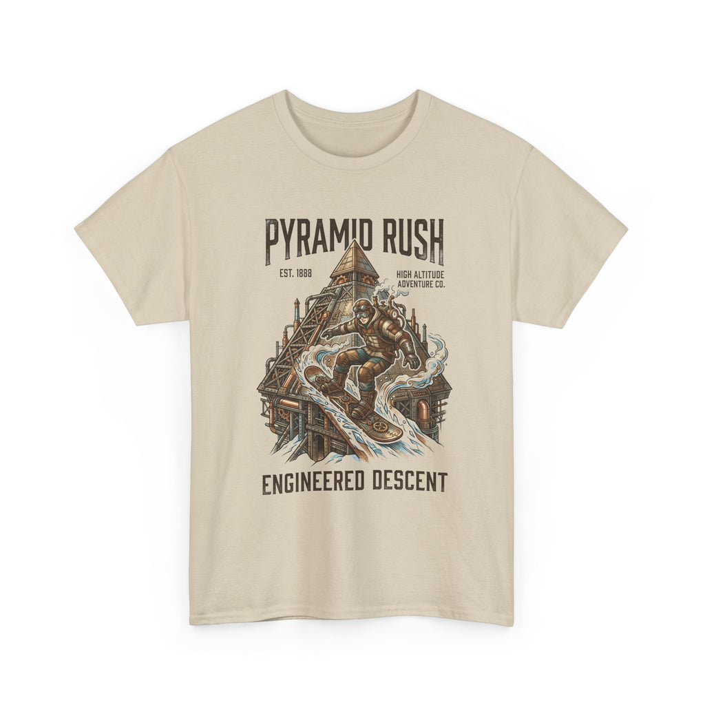 Steampunk Snowboard Pyramid Adventure T-Shirt — Fantasy Explorer Graphic Tee