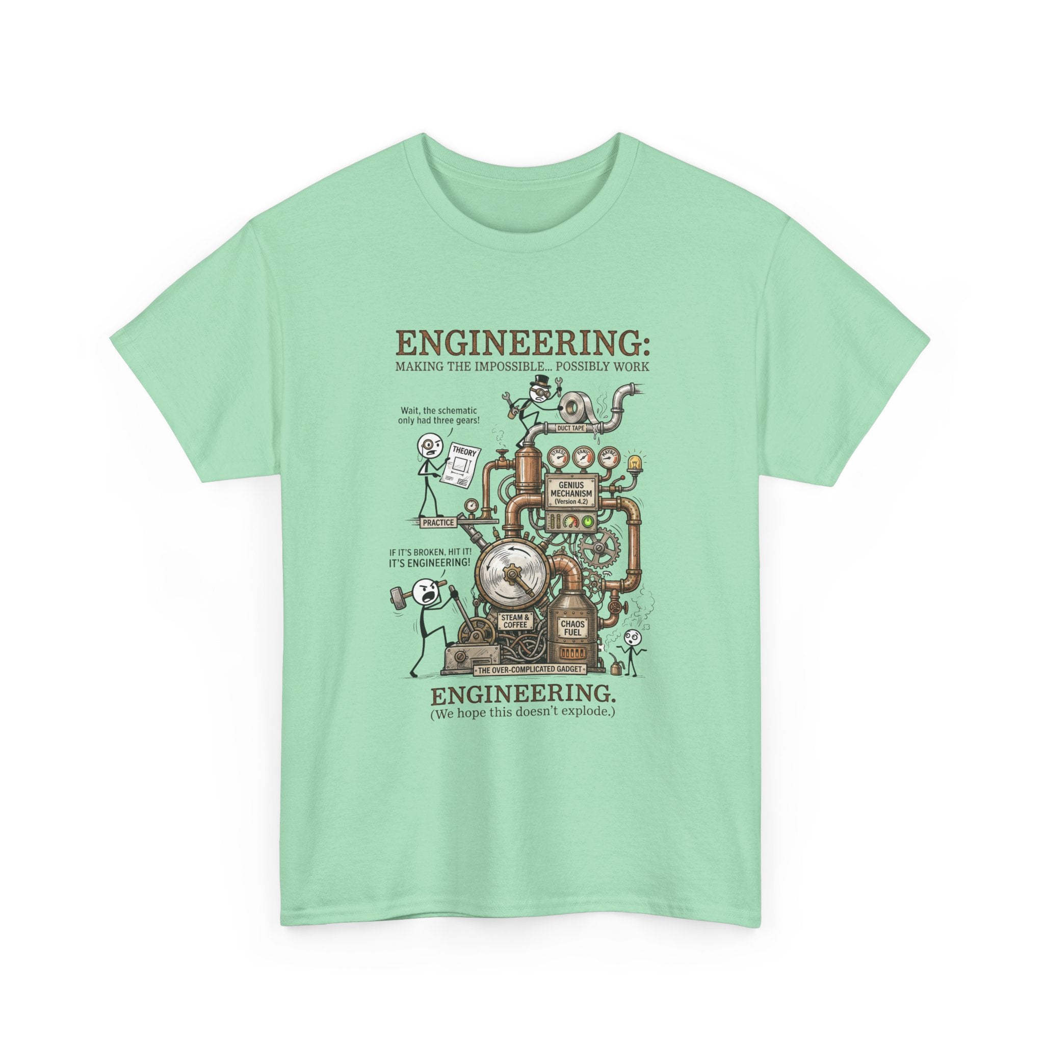 Engineering T‑Shirt – Coffee Diagram Tee (Funny "Engineering: Making the Impossible Work")