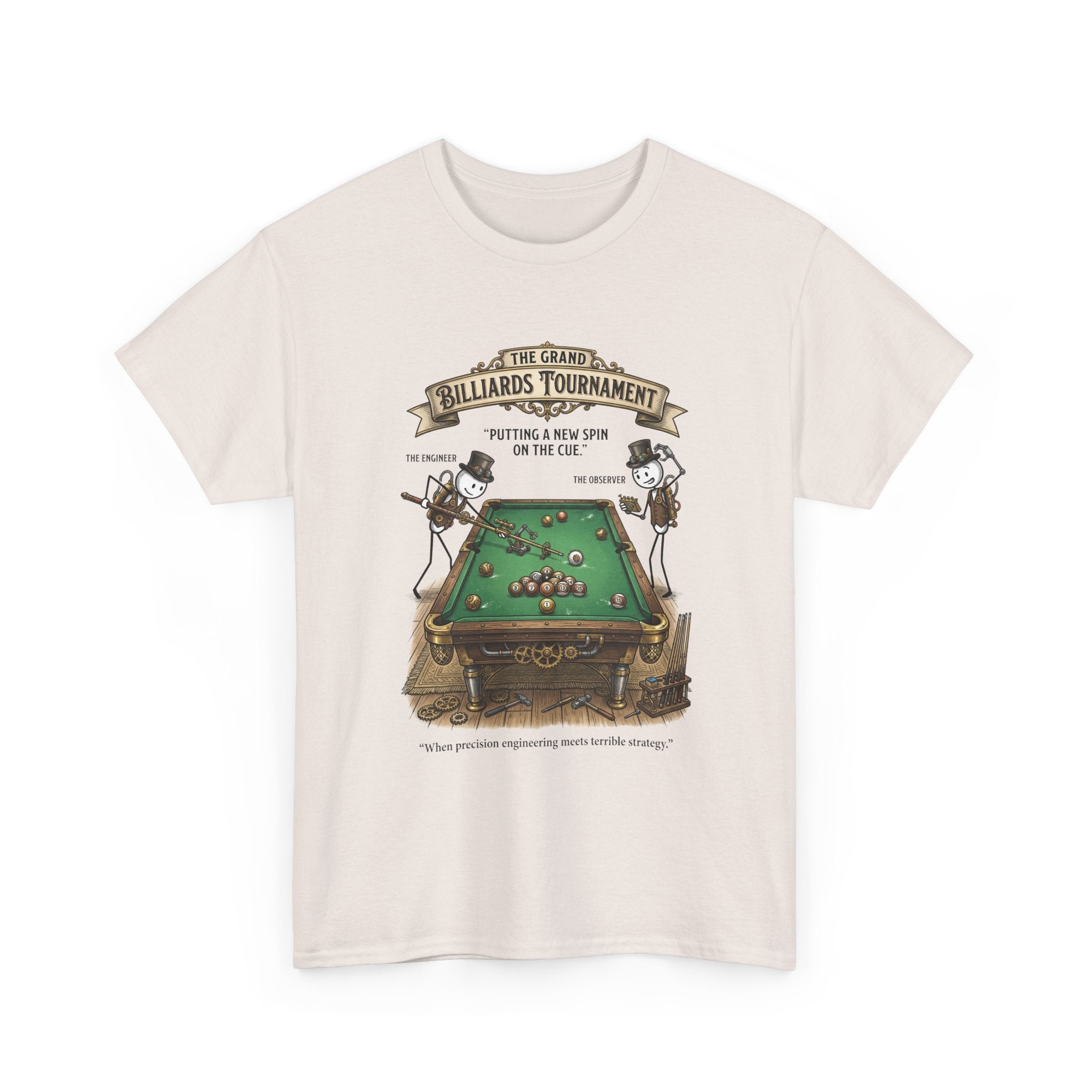 Billiards Tournament T-Shirt — Vintage Pool Table Graphic Tee
