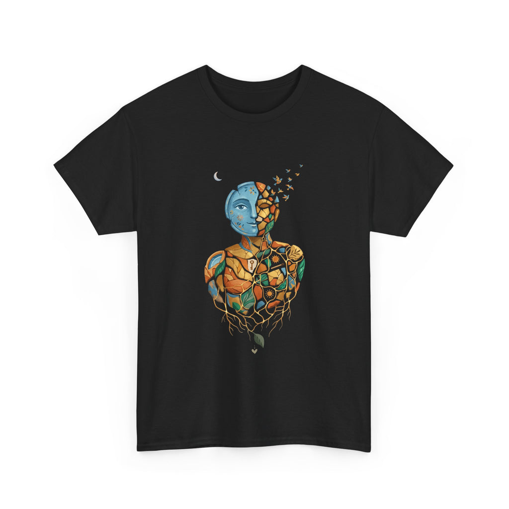 Abstract Mosaic Portrait T‑Shirt — Fragmented Face Art Tee