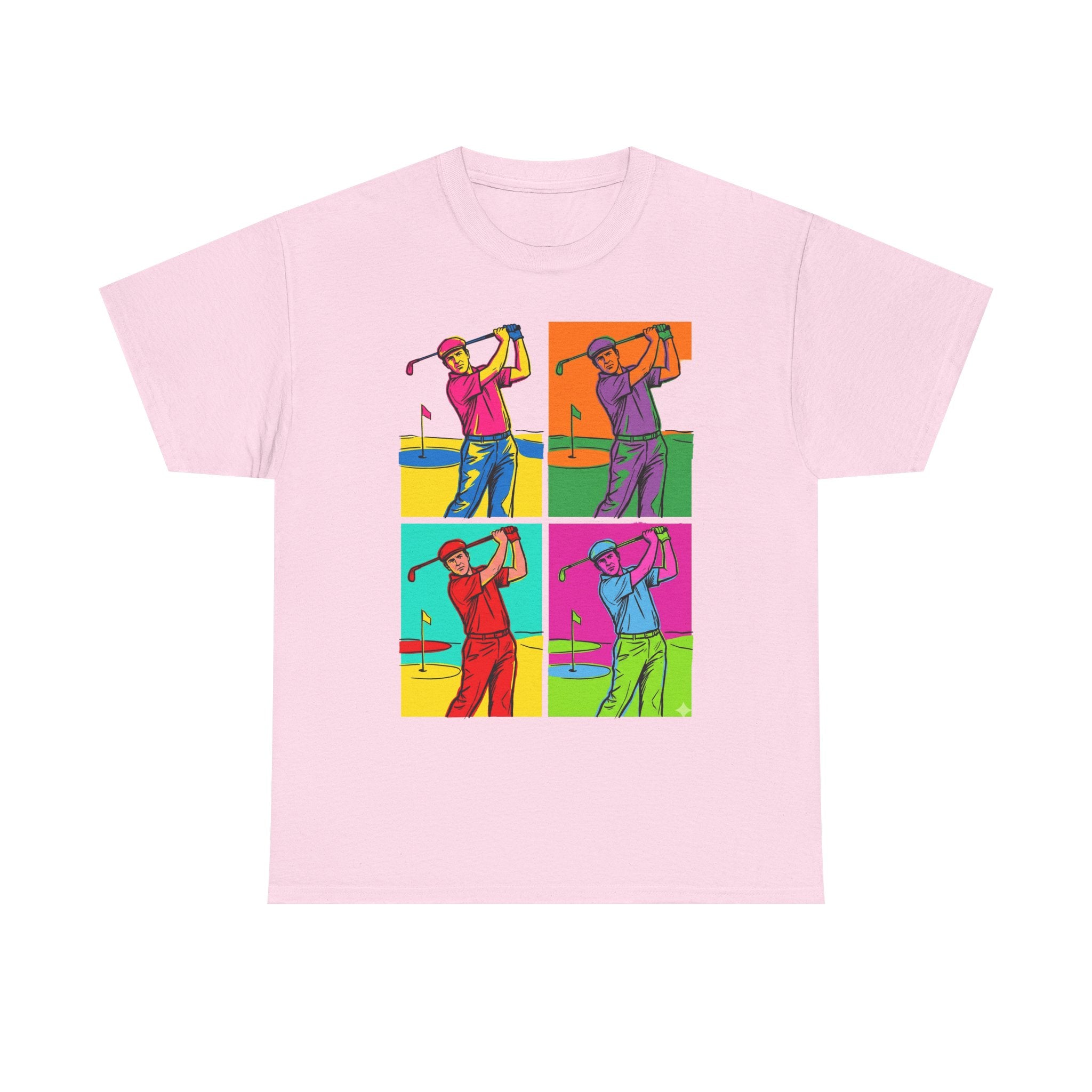 Golf Pop Art T-Shirt — Colorful Golfer Swing Graphic Tee