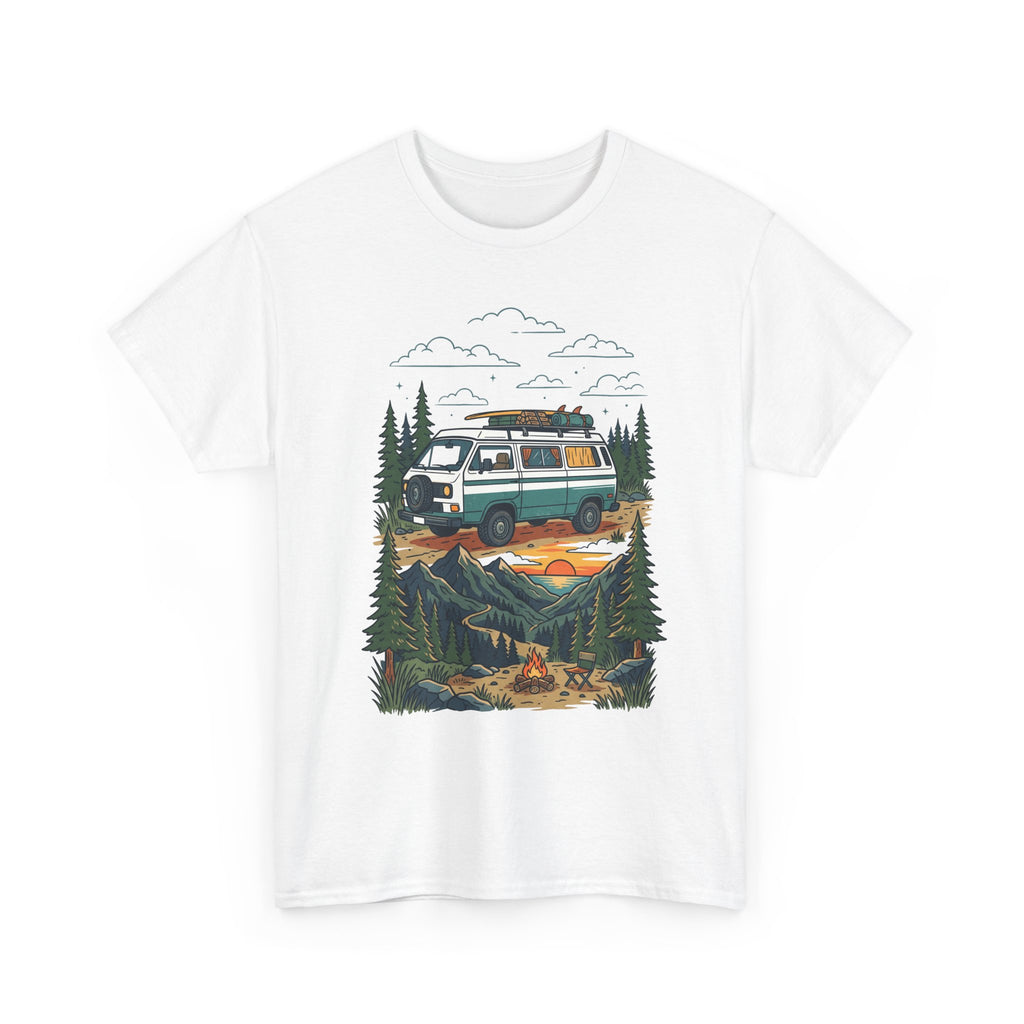 Camper Van Adventure Tee — Retro Van Camping Graphic T-Shirt