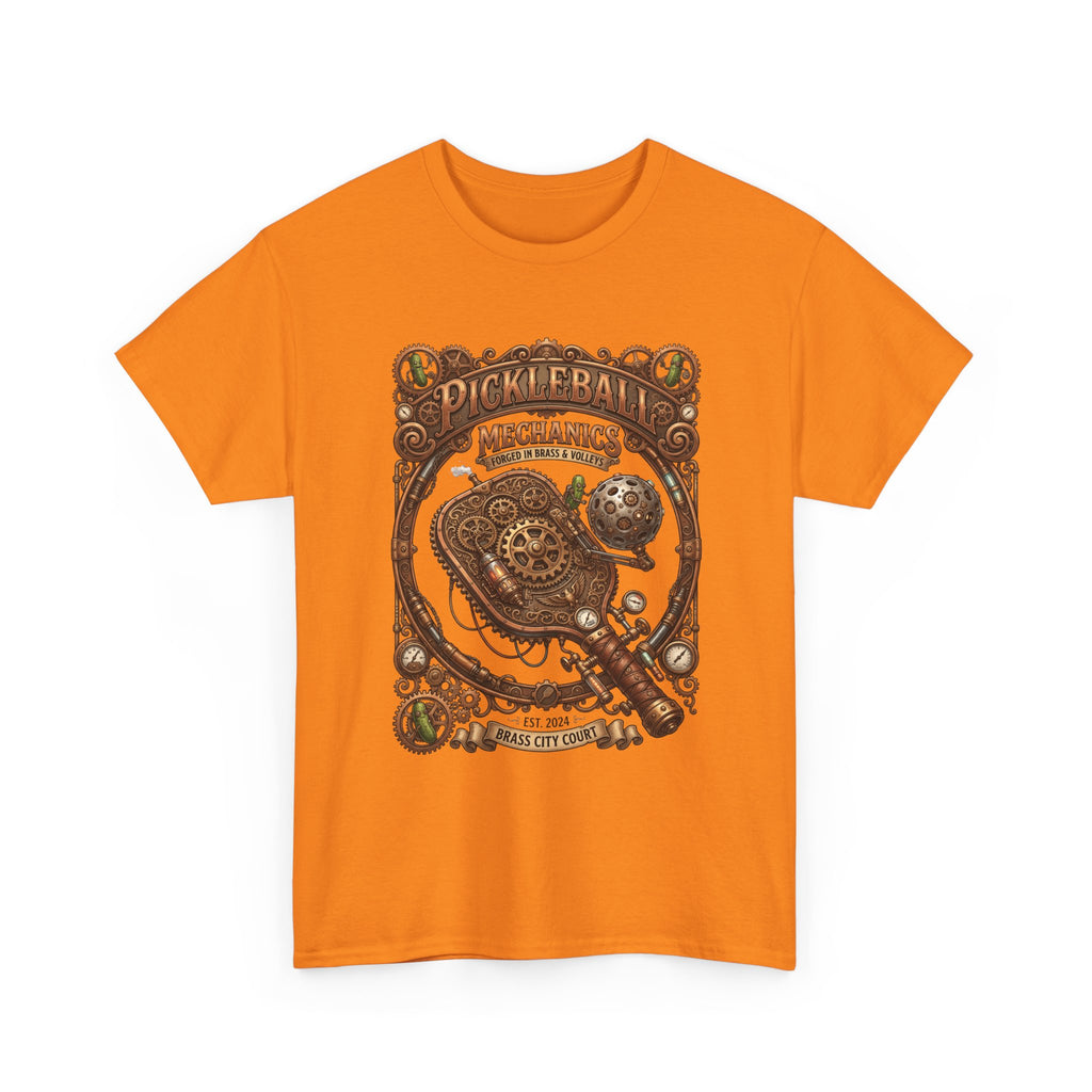 Pickleball Mechanics T-Shirt — Vintage Steampunk Paddle Design
