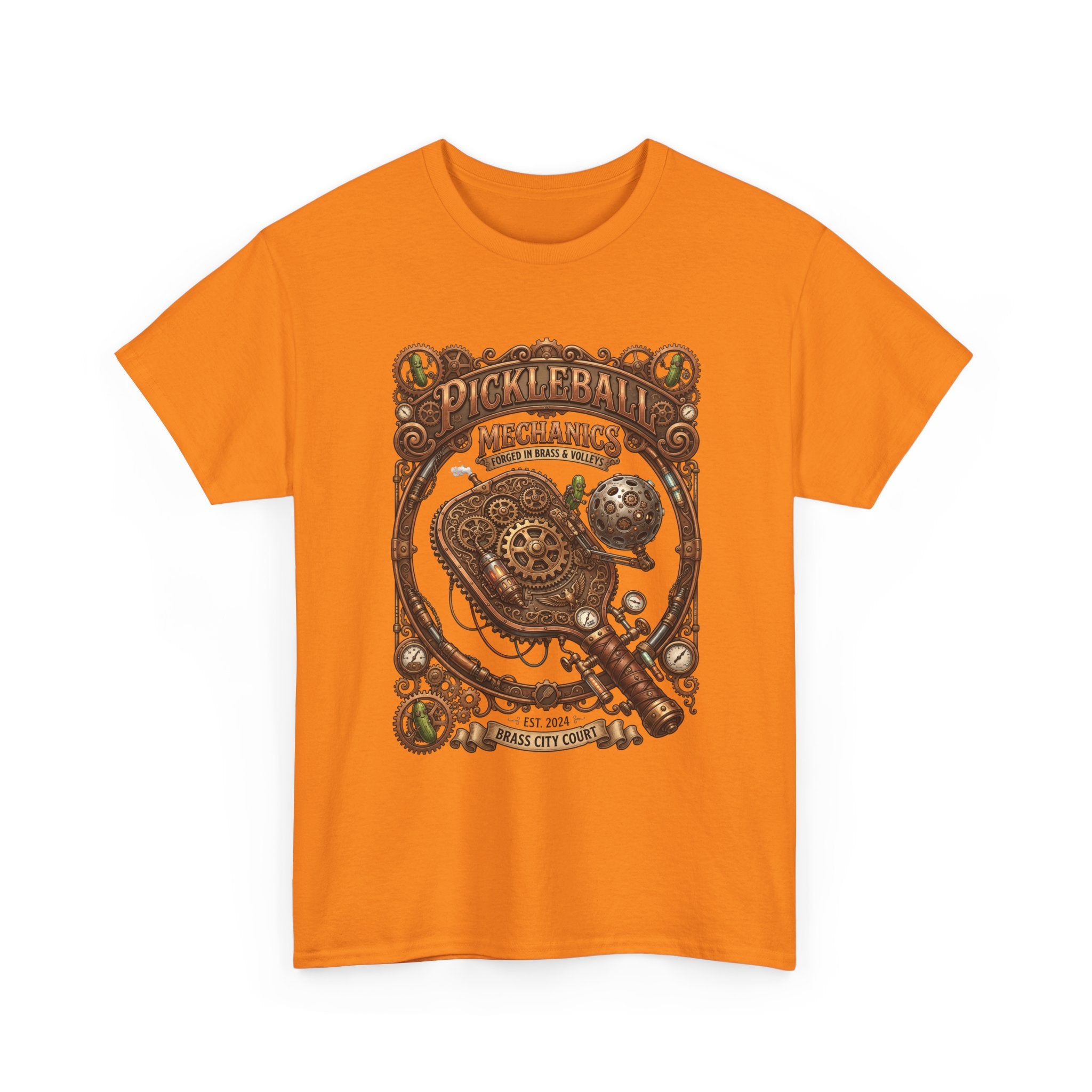 Pickleball Mechanics T-Shirt — Vintage Steampunk Paddle Design