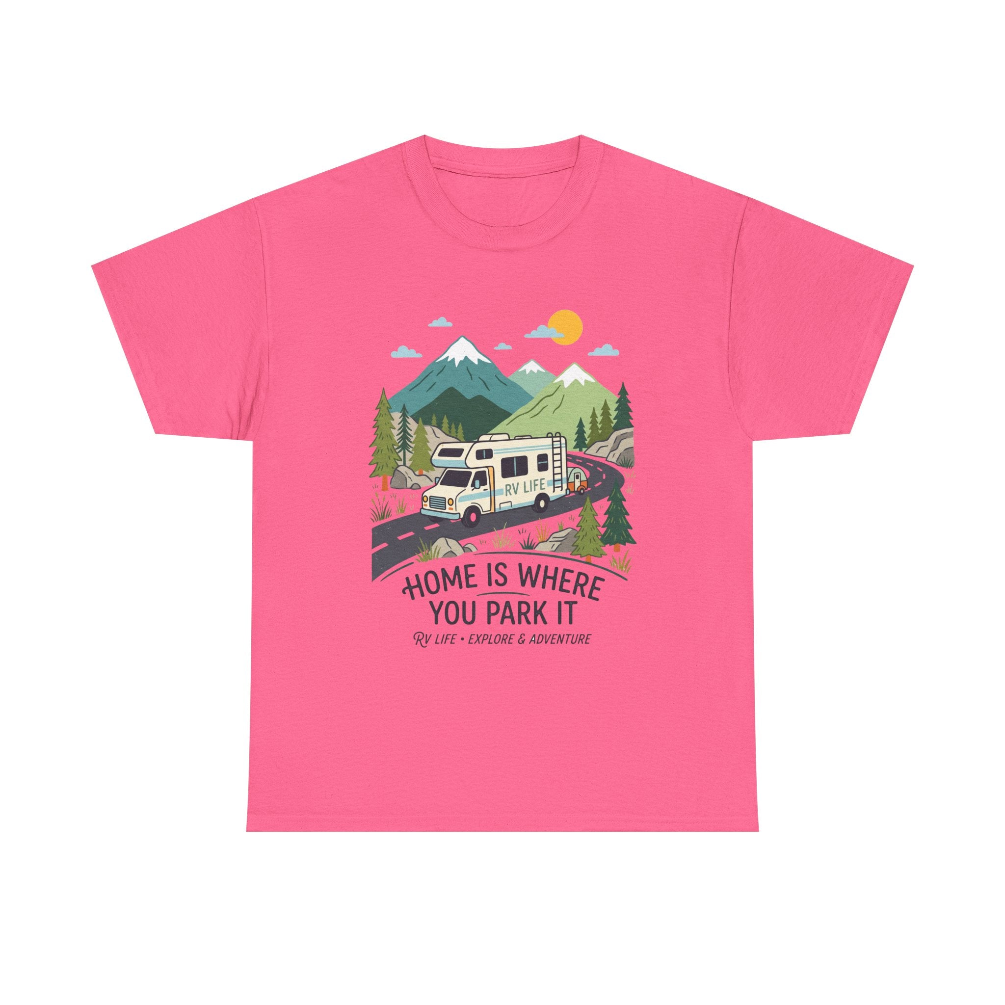 RV Camping T‑Shirt — "Home Is Where You Park It" Mountain Camper Tee