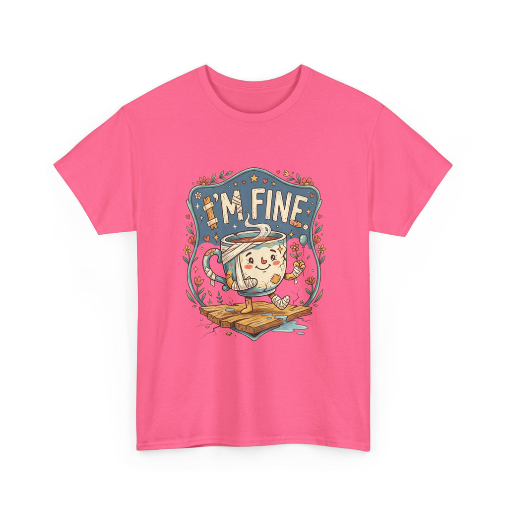 T-Shirt - 'I'm Fine' Cute Kettle Graphic Tee, Cozy Tea Lover Gift
