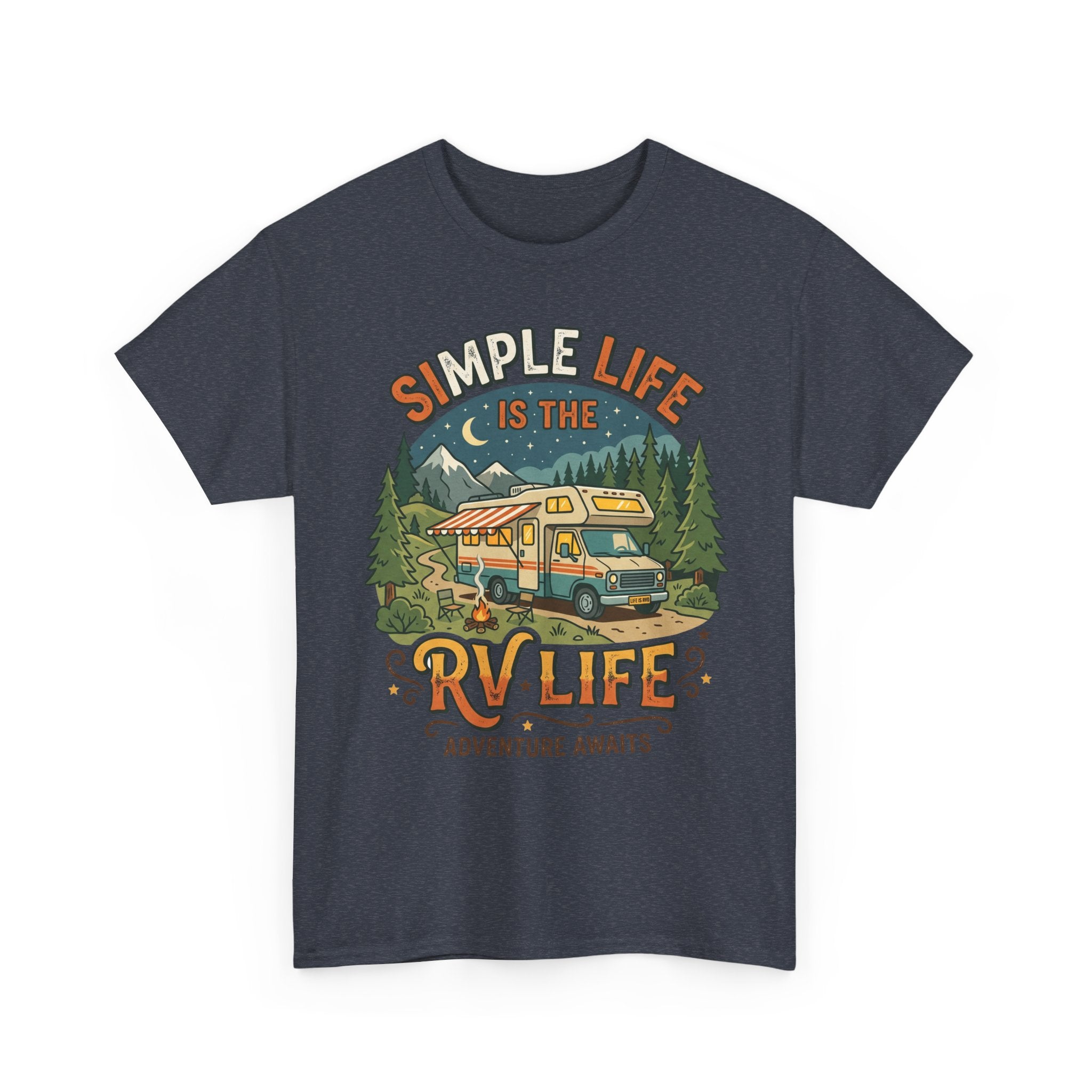 RV Life T‑Shirt — "Simple Life is the RV Life: Adventure Awaits" Camping Graphic Tee