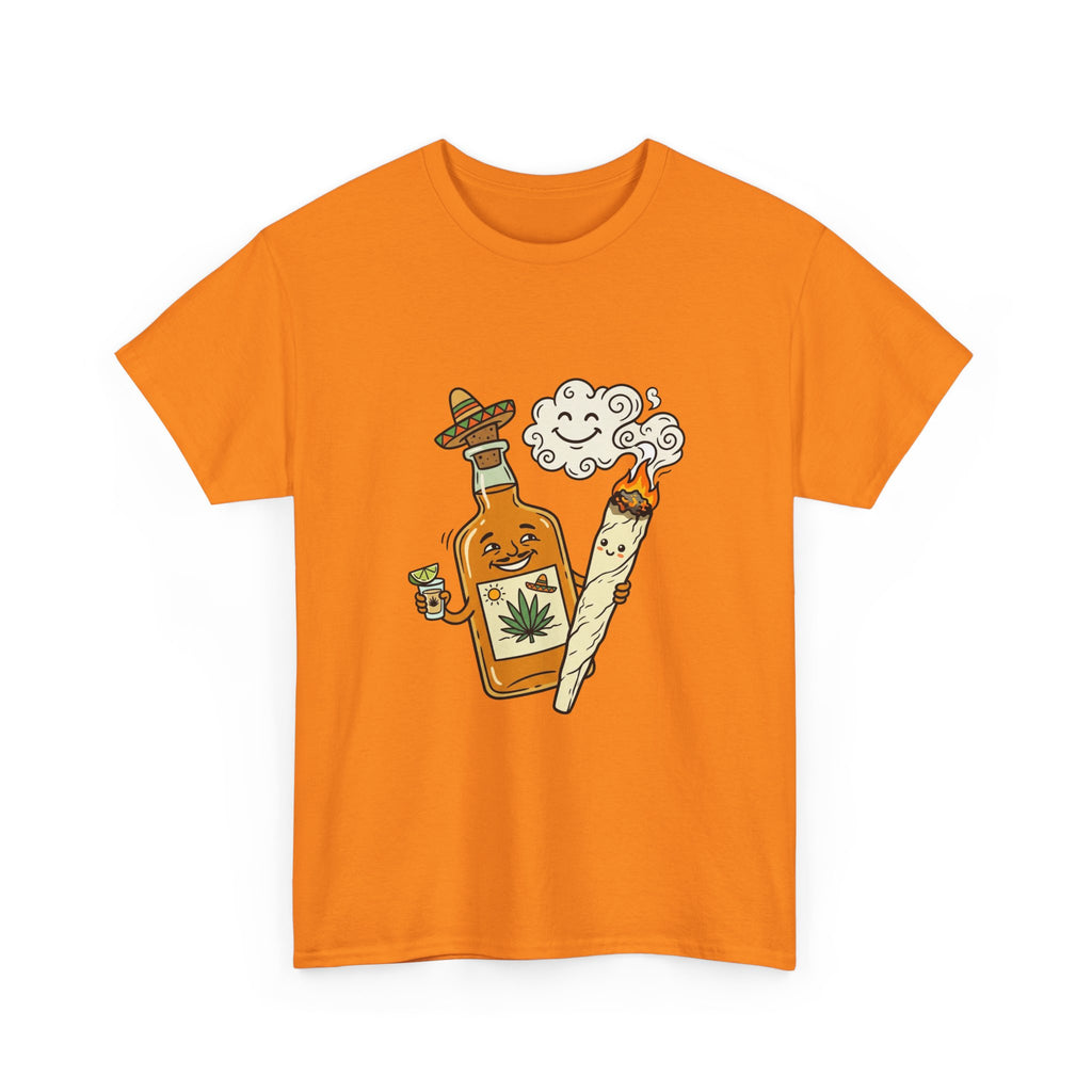 Cannabis & Tequila Tee — Funny Joint and Bottle Graphic T-Shirt