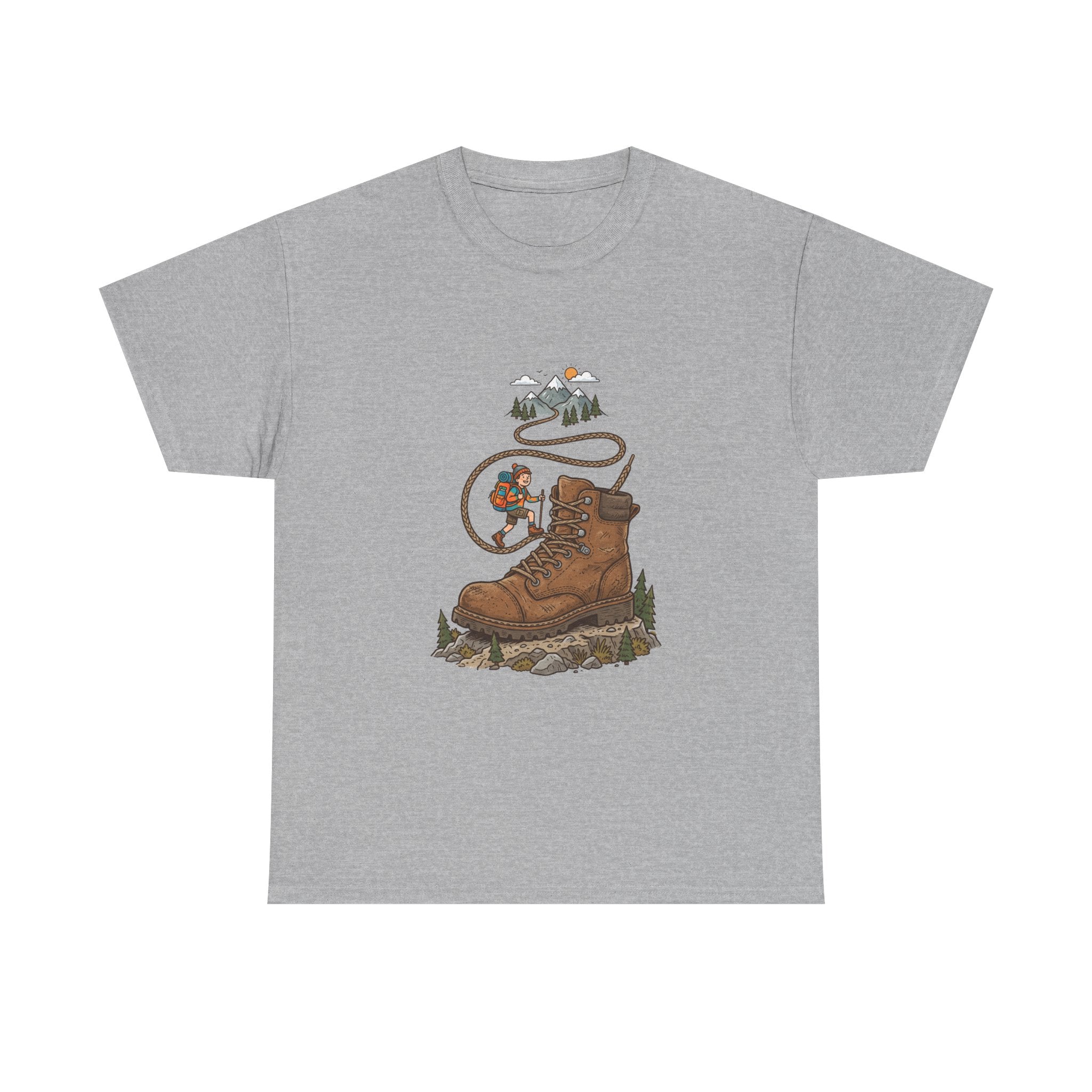 Hiking Boot Adventure Graphic Tee — Outdoor Trail Camper Shirt