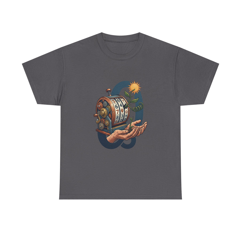 Vintage Slot Machine Tee — Retro Casino Art T-Shirt with Sunflower. idk