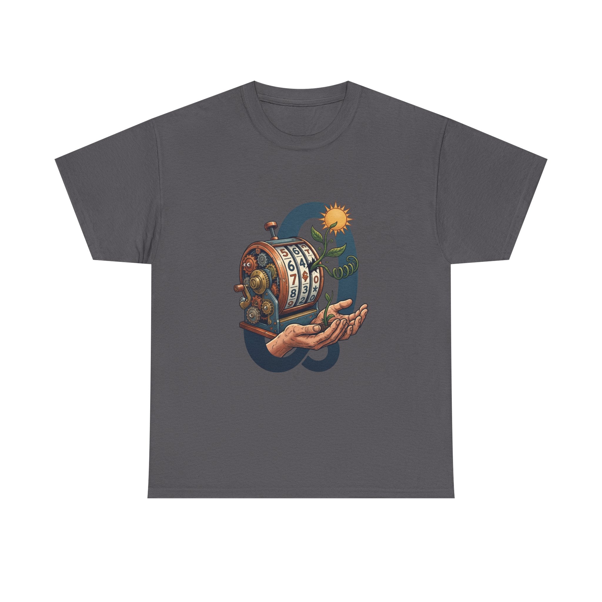 Vintage Slot Machine Tee — Retro Casino Art T-Shirt with Sunflower. idk
