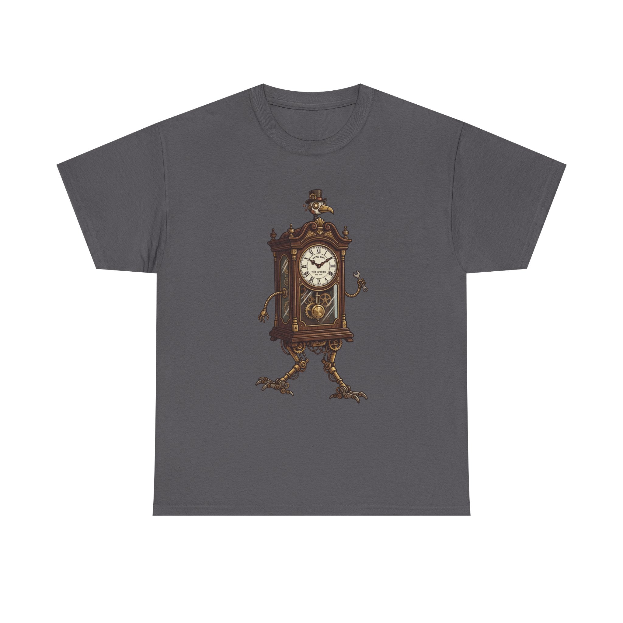 Clockwork Grandfather Tee — Vintage Walking Clock Graphic T-Shirt