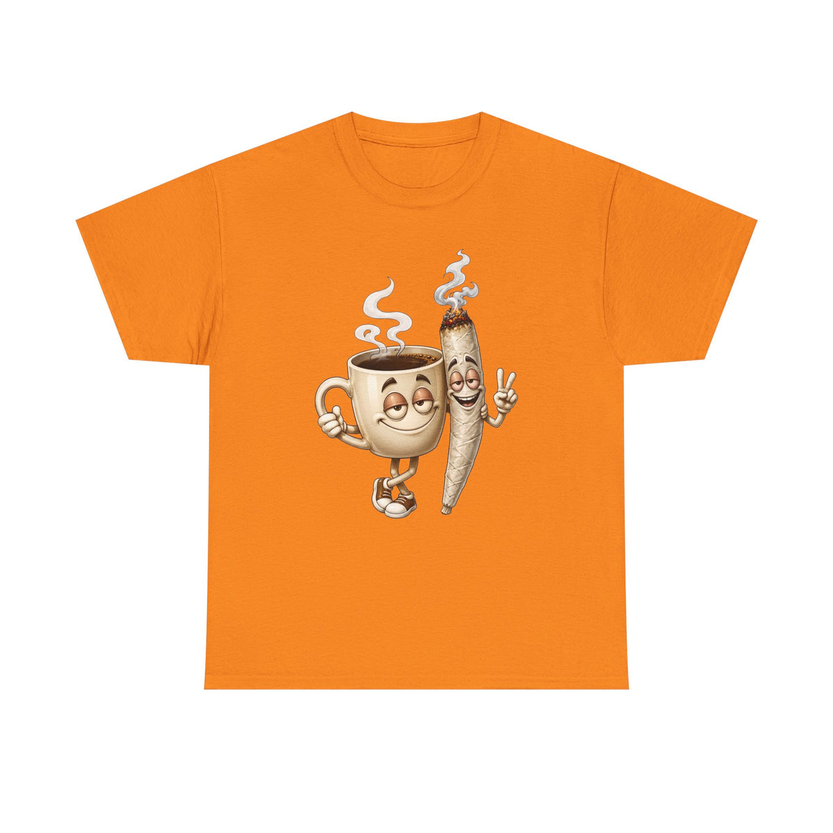 1 Coffee & Joint Funny Tee — Cute Smiling Coffee Cup and Joint Graphic Shirt