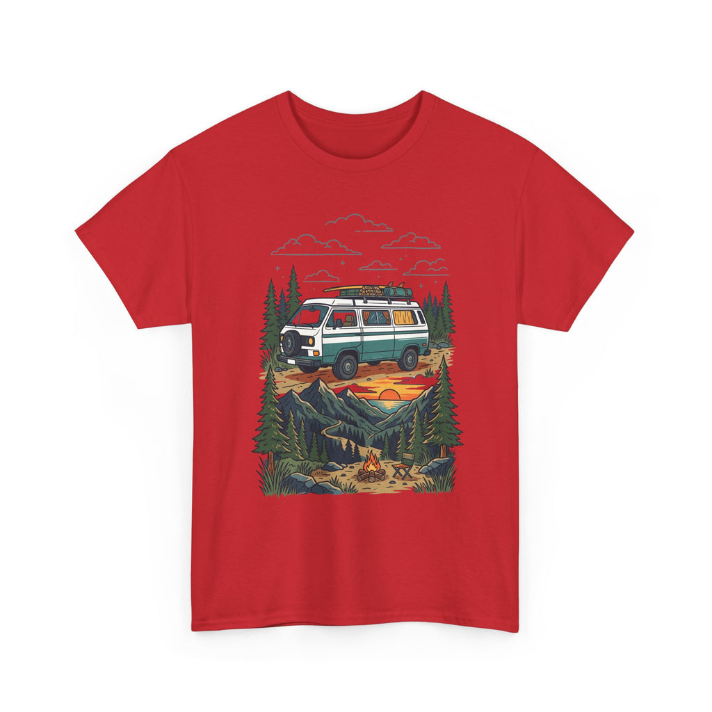 Camper Van Adventure Tee — Retro Van Camping Graphic T-Shirt