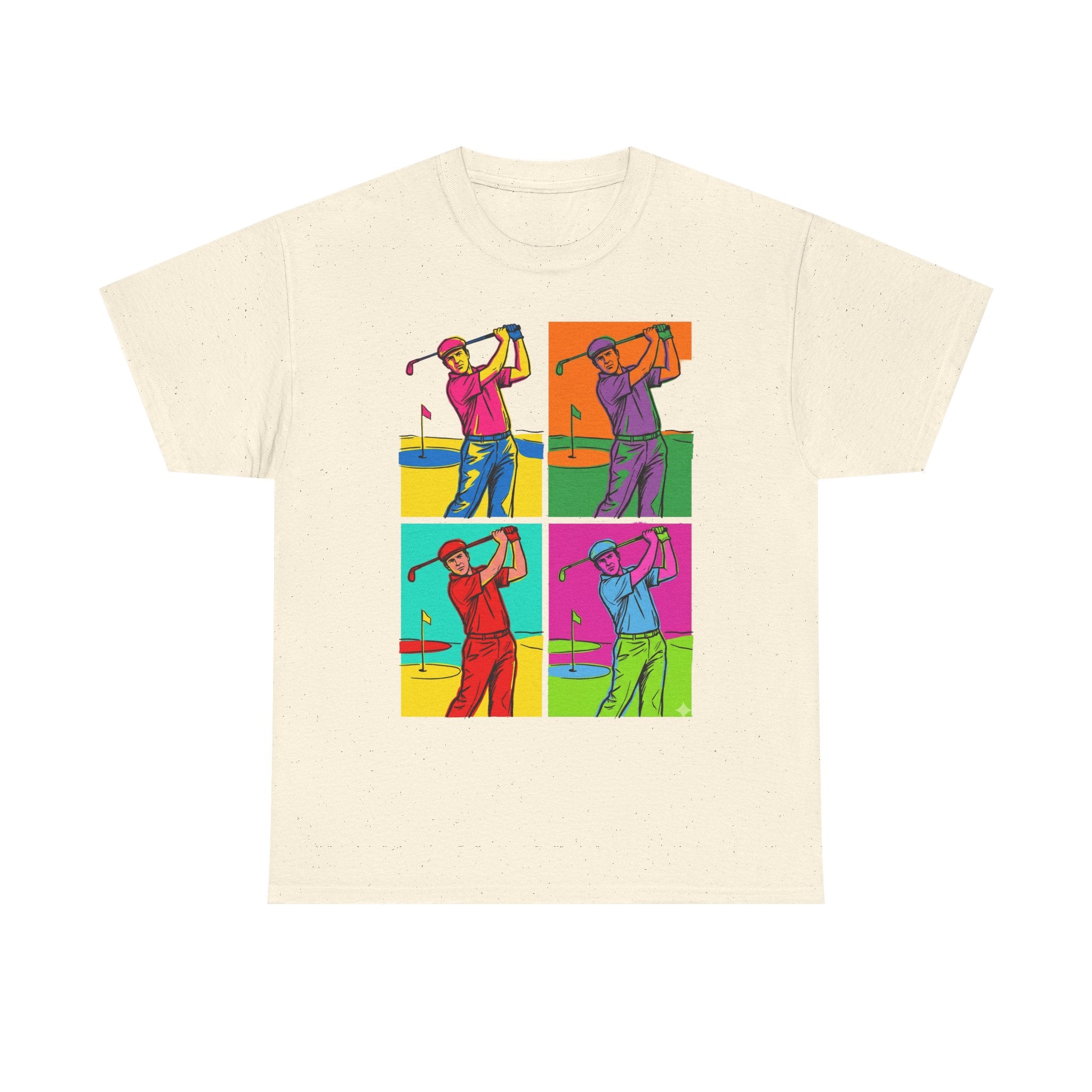 Golf Pop Art T-Shirt — Colorful Golfer Swing Graphic Tee