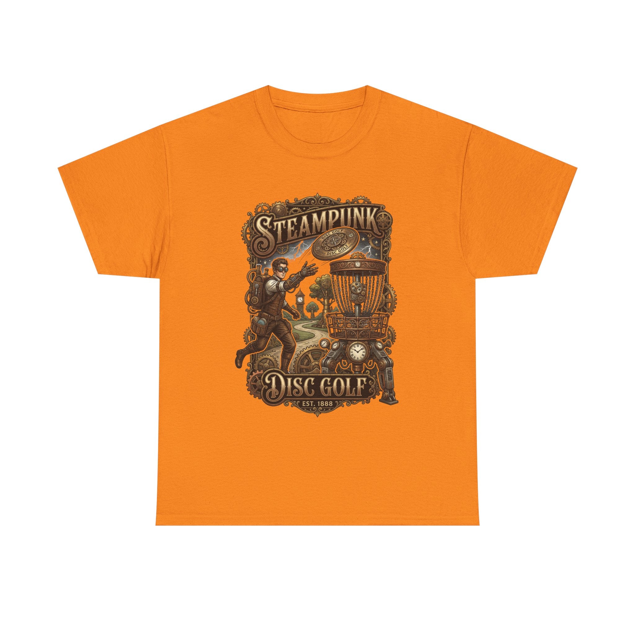 Steampunk Disc Golf T‑Shirt – Vintage Industrial Disc Golf Tee