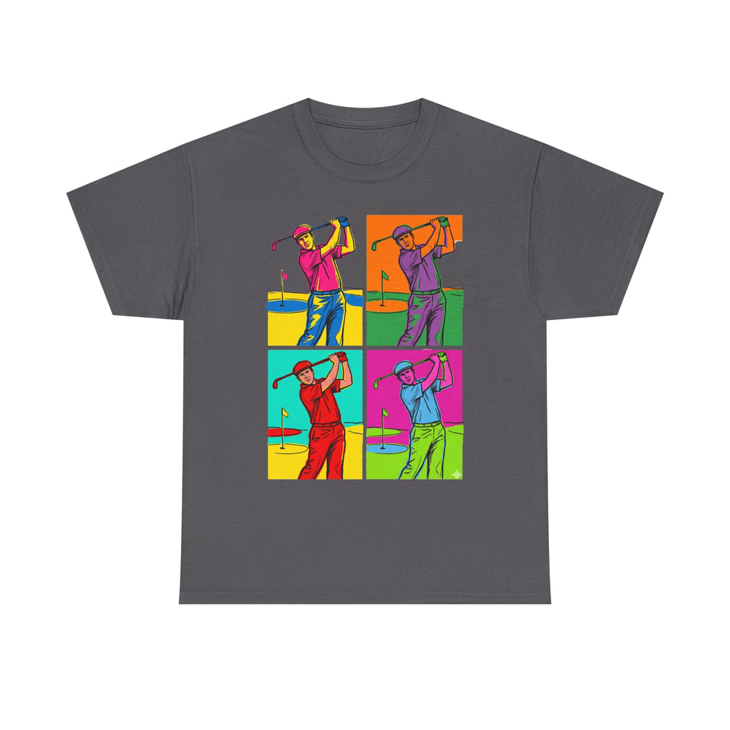 Golf Pop Art T-Shirt — Colorful Golfer Swing Graphic Tee