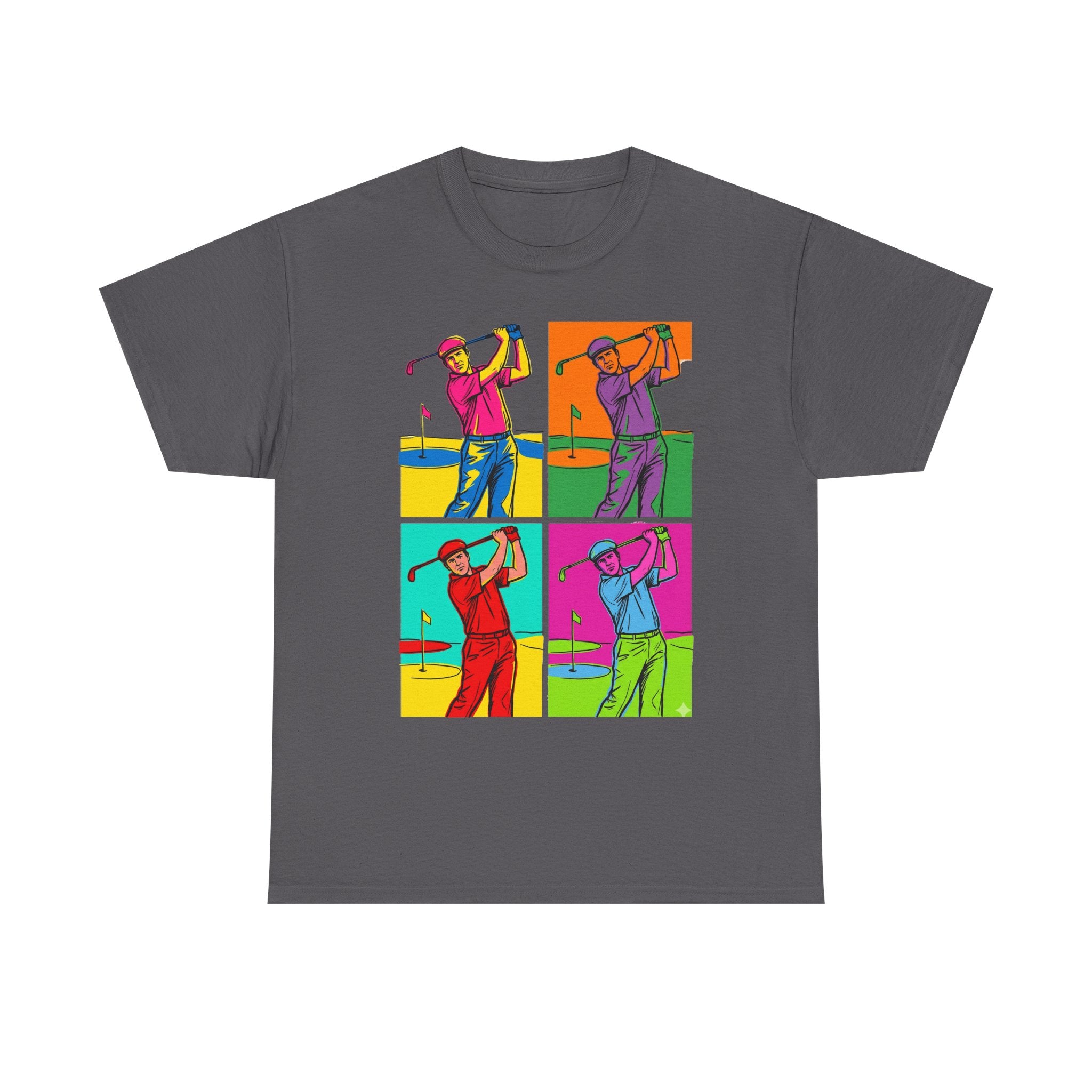 Golf Pop Art T-Shirt — Colorful Golfer Swing Graphic Tee