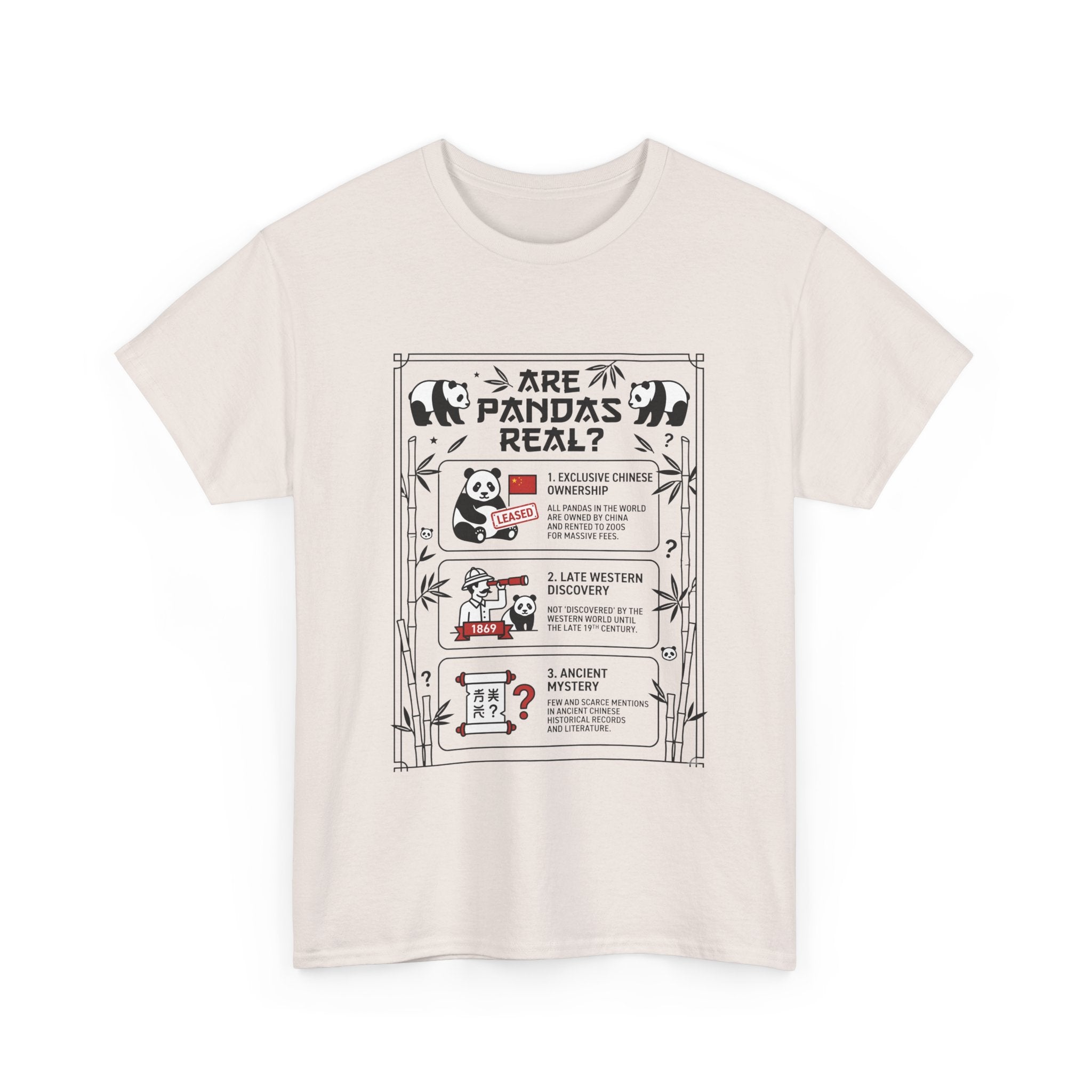 Are Pandas Real? Illustrated Infographic Tee - Funny Panda Facts T-Shirt