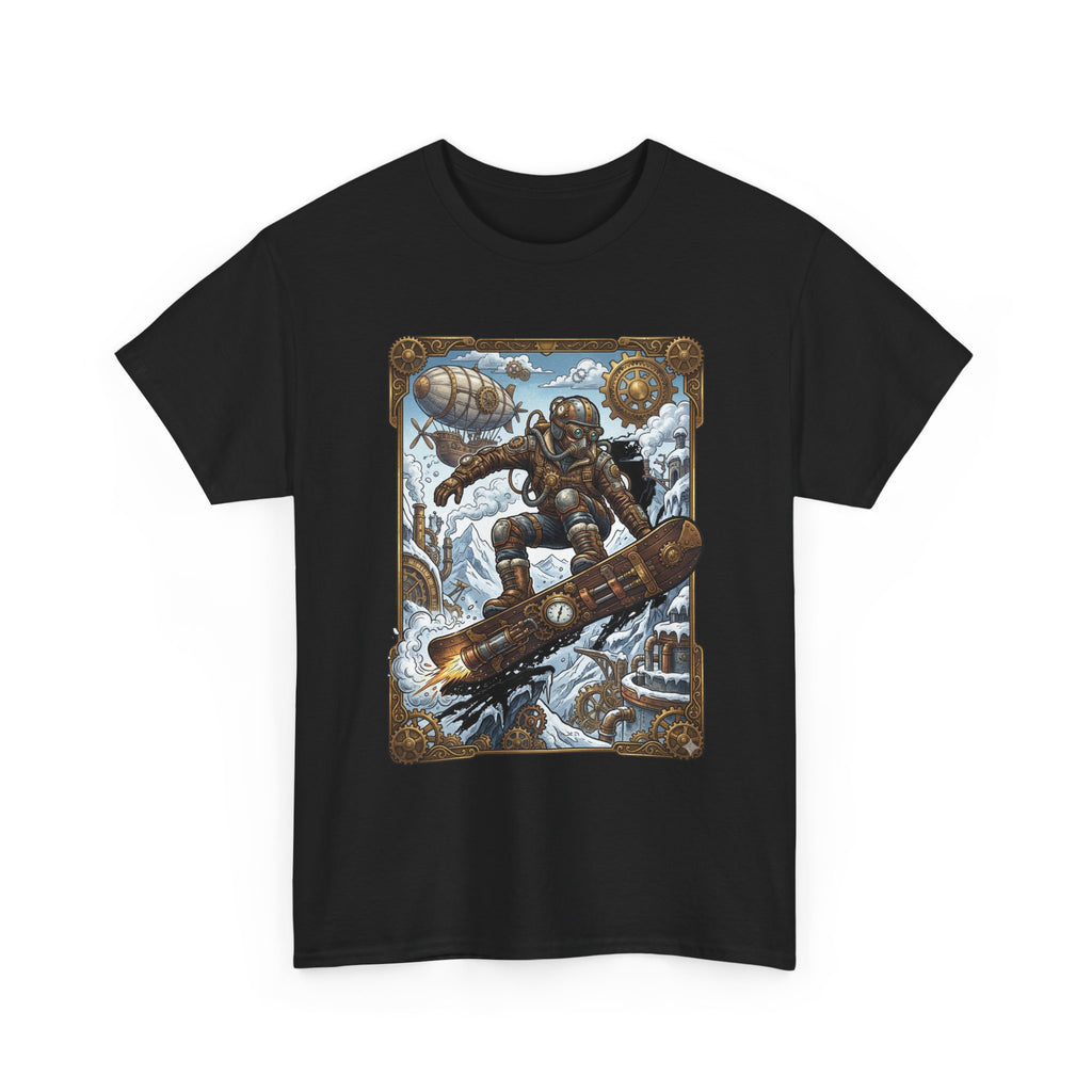 Steampunk Snowboarder Tee — Vintage Deep-Sea Snowboarding Graphic Shirt