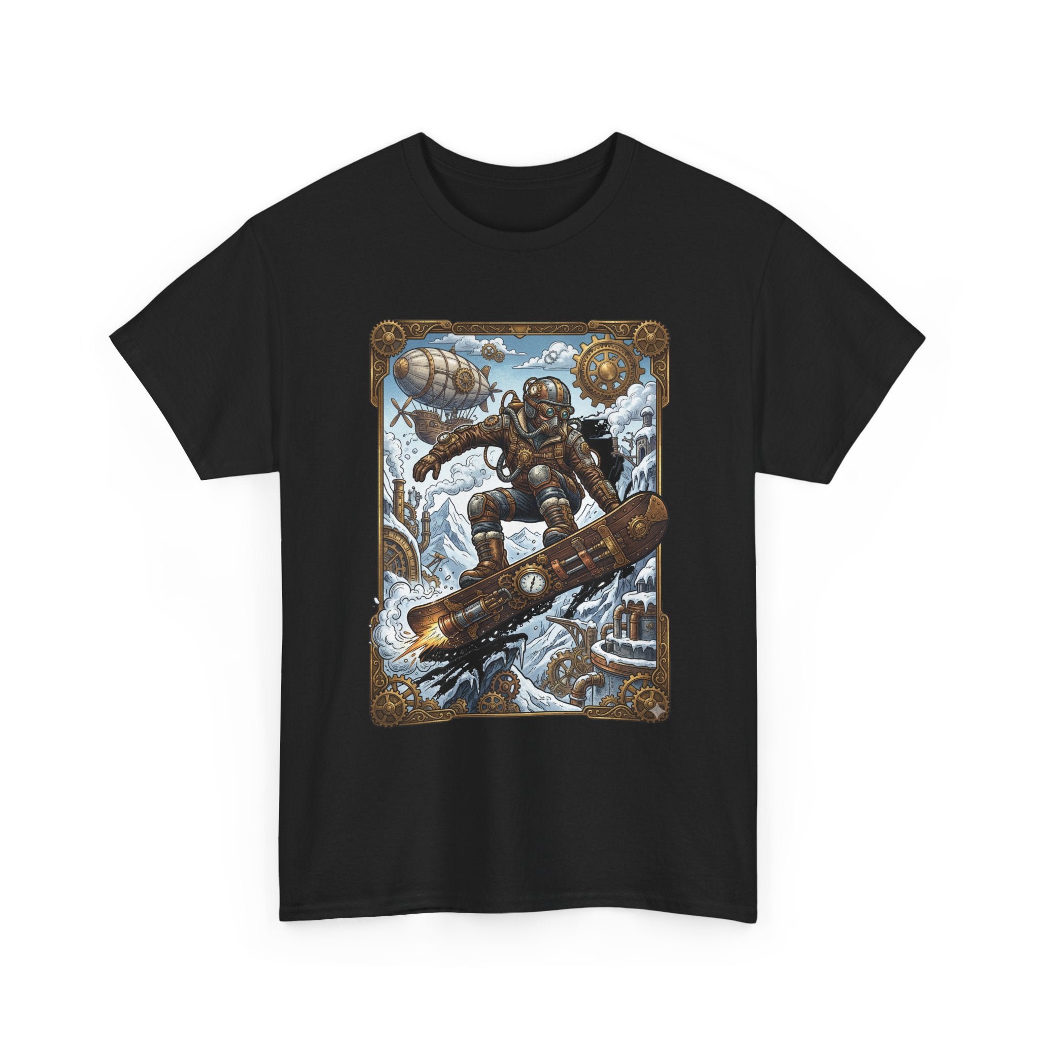 Steampunk Snowboarder Tee — Vintage Deep-Sea Snowboarding Graphic Shirt