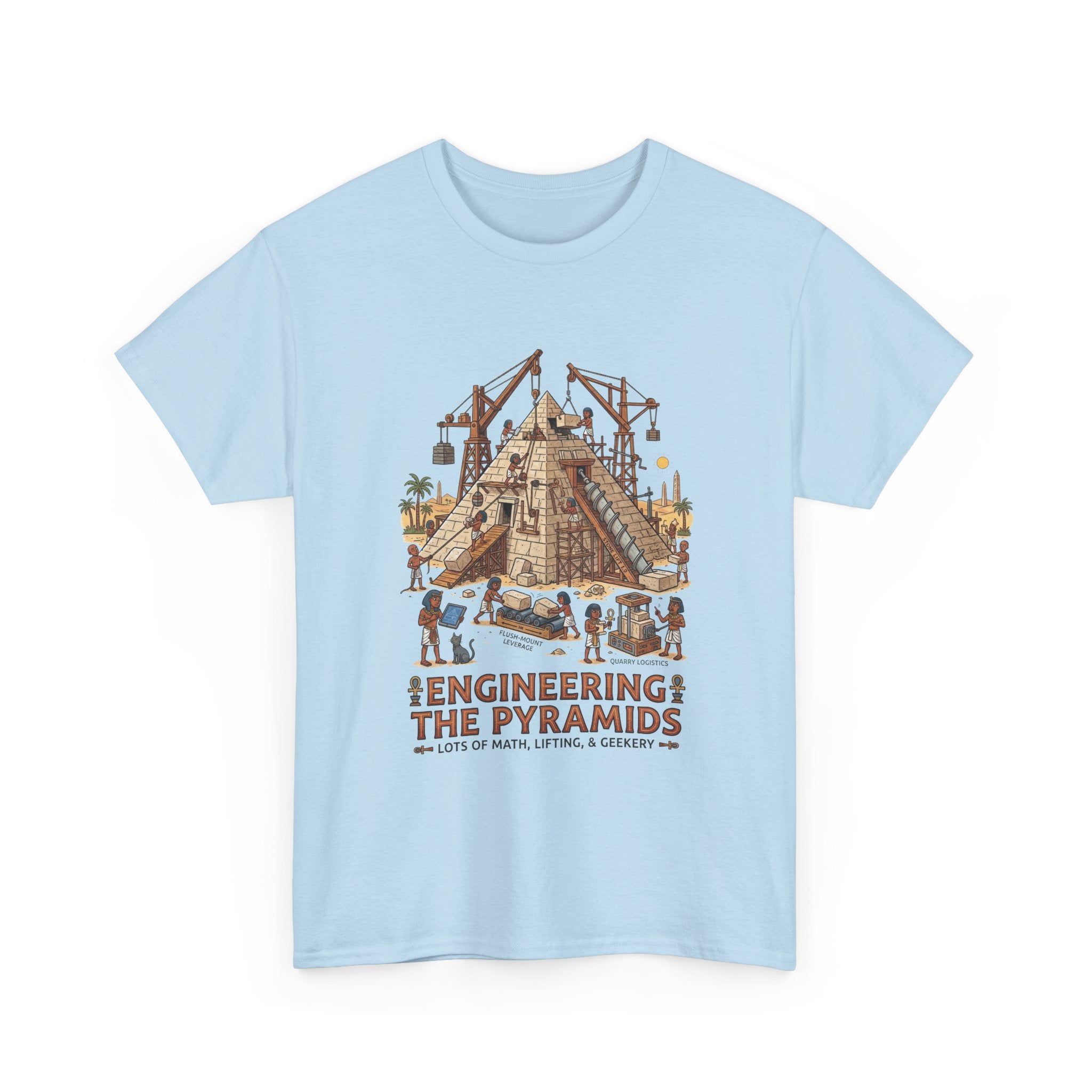 Pyramids Engineering T-Shirt – Vintage Egypt Construction Graphic Tee