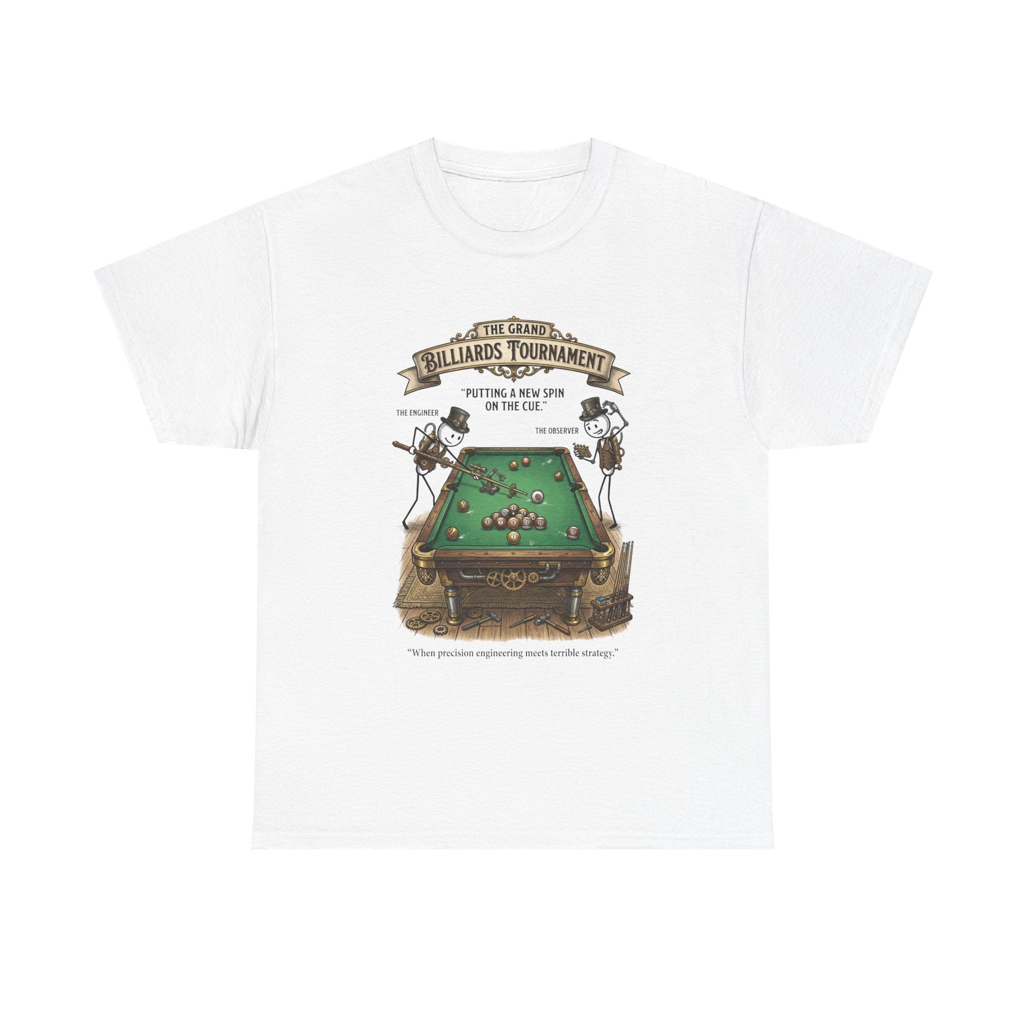 Billiards Tournament T-Shirt — Vintage Pool Table Graphic Tee