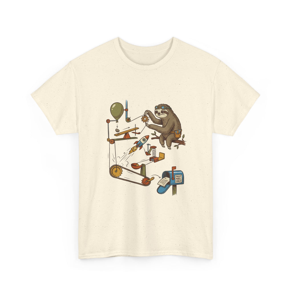 T-Shirt — Sloth Rube Goldberg Machine Graphic Tee
