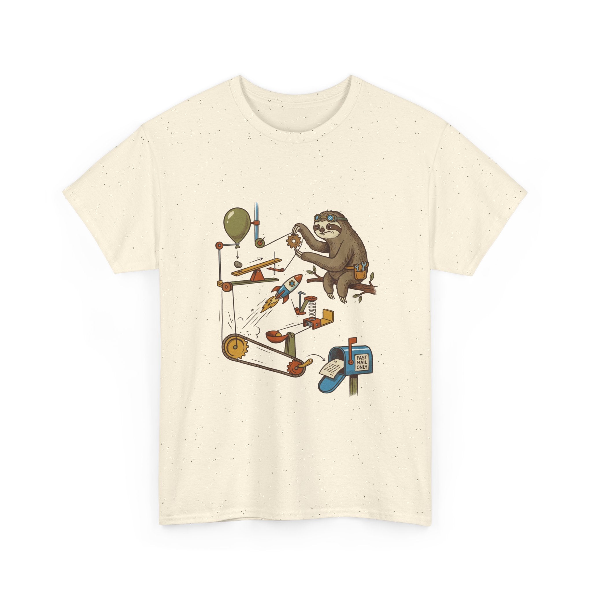 T-Shirt — Sloth Rube Goldberg Machine Graphic Tee