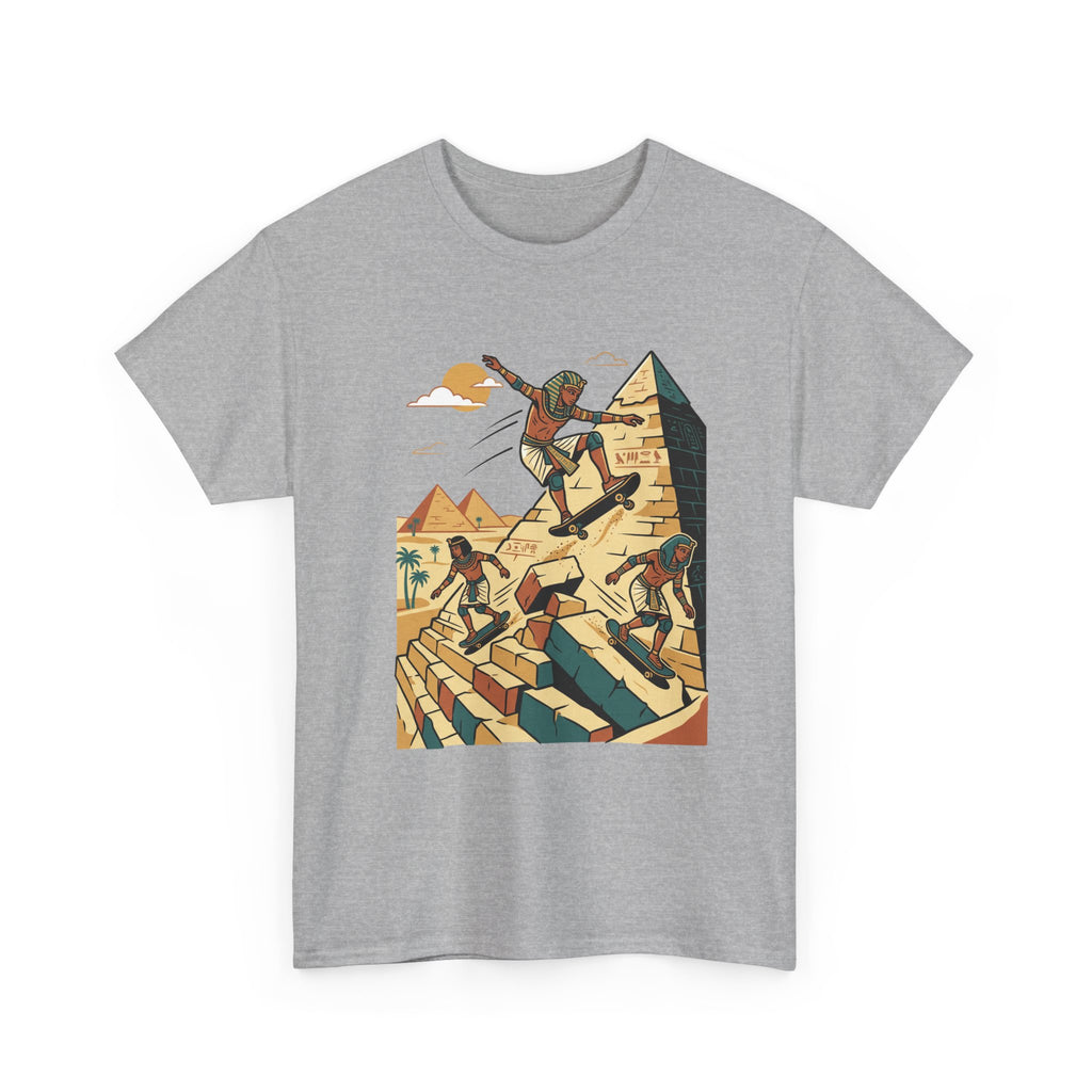 Egyptian Pyramid Skateboard T‑Shirt — Retro Skateboarding Pharaohs Graphic Tee