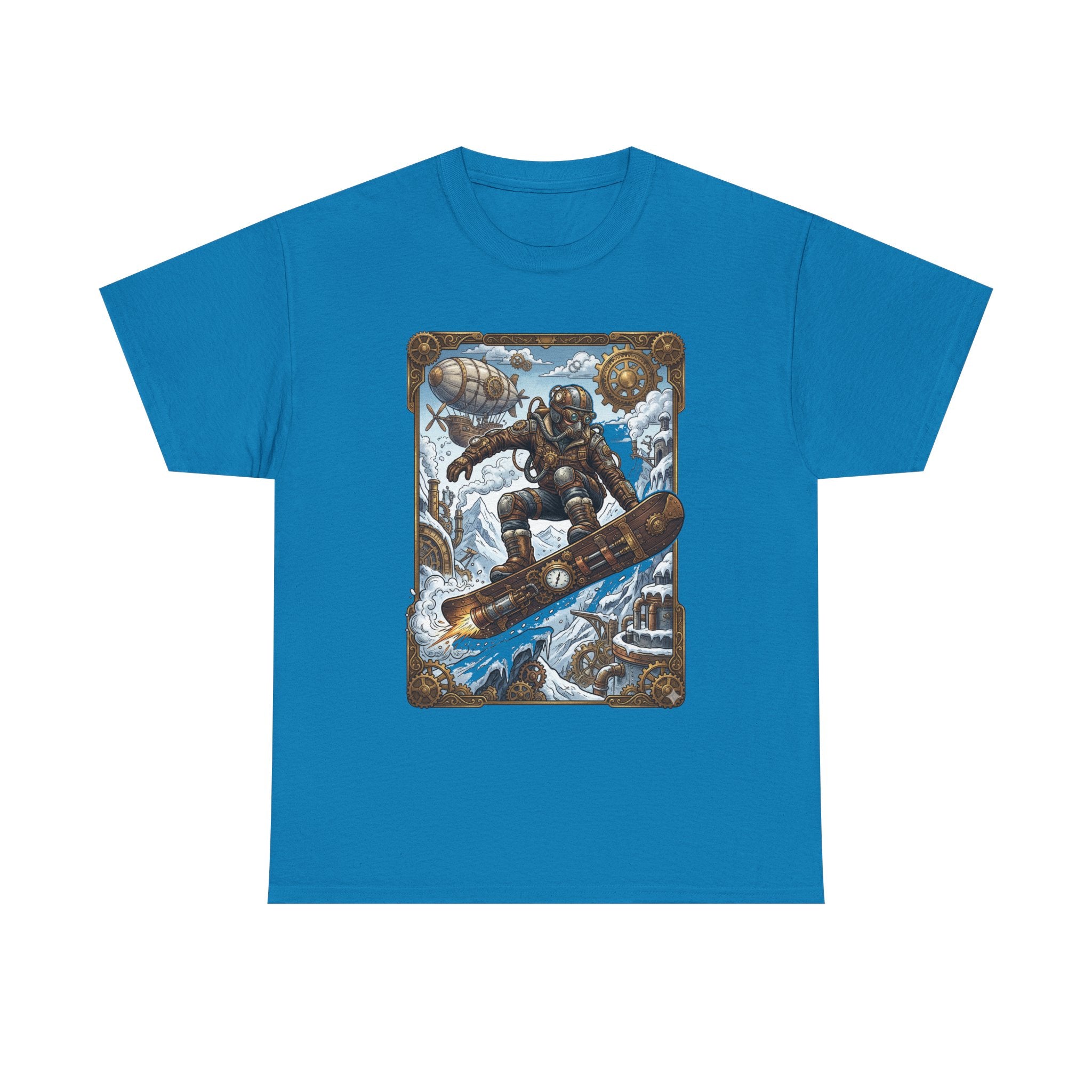 Steampunk Snowboarder Tee — Vintage Deep-Sea Snowboarding Graphic Shirt