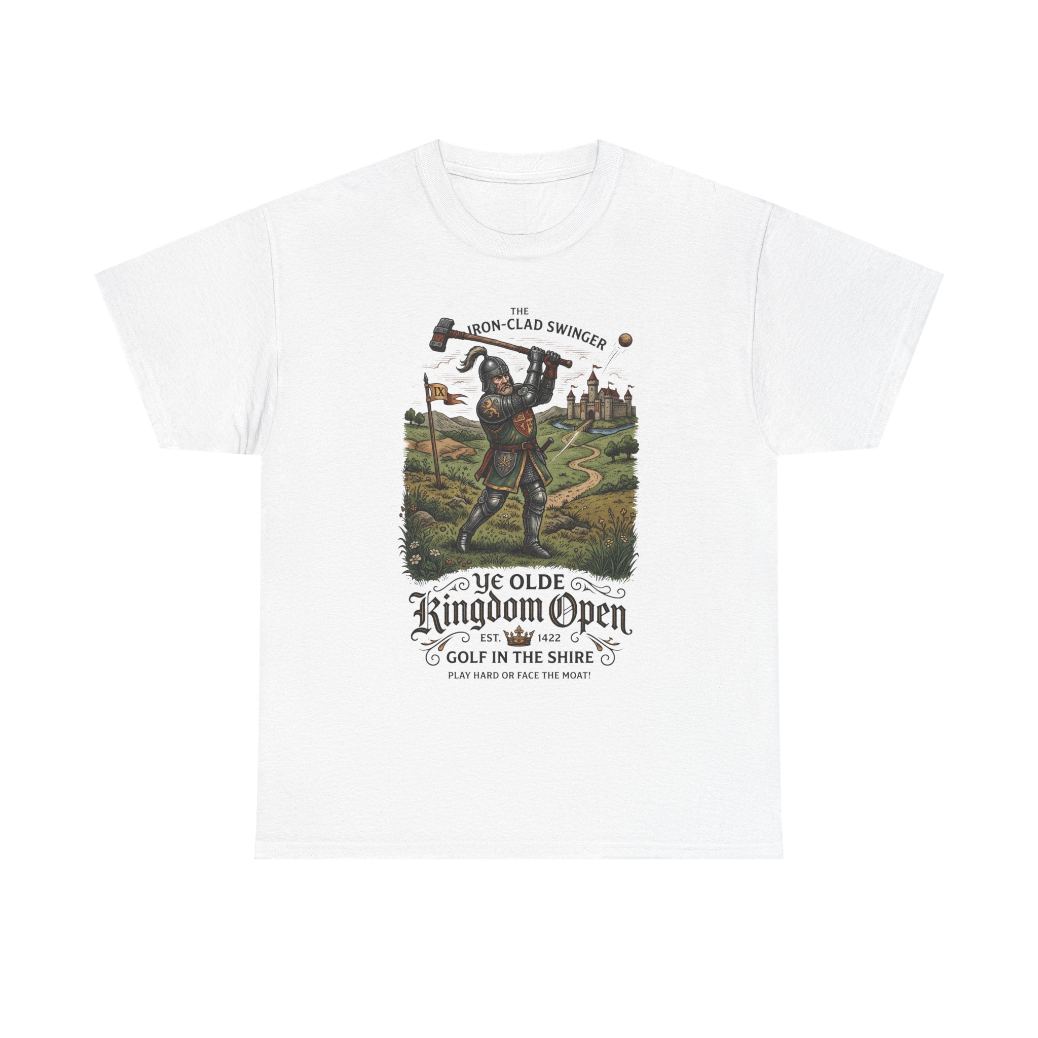 Golf T-Shirt — 'Ye Olde Kingdom Open' Vintage Medieval Golf Graphic Tee