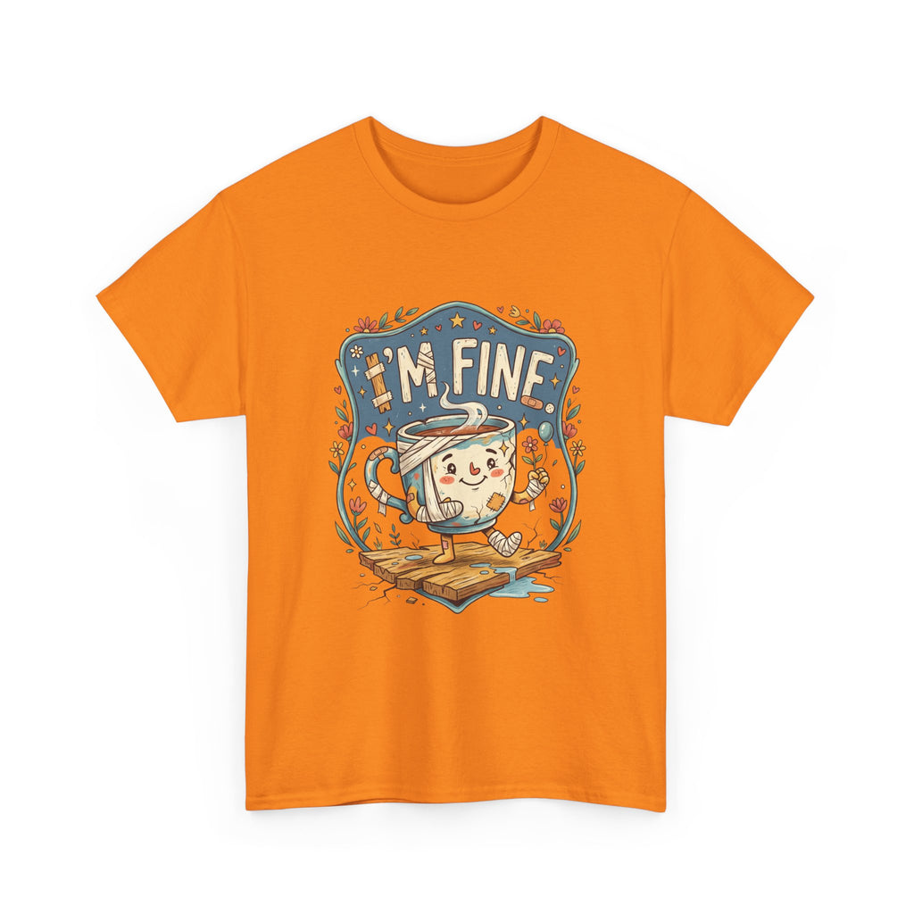 T-Shirt - 'I'm Fine' Cute Kettle Graphic Tee, Cozy Tea Lover Gift