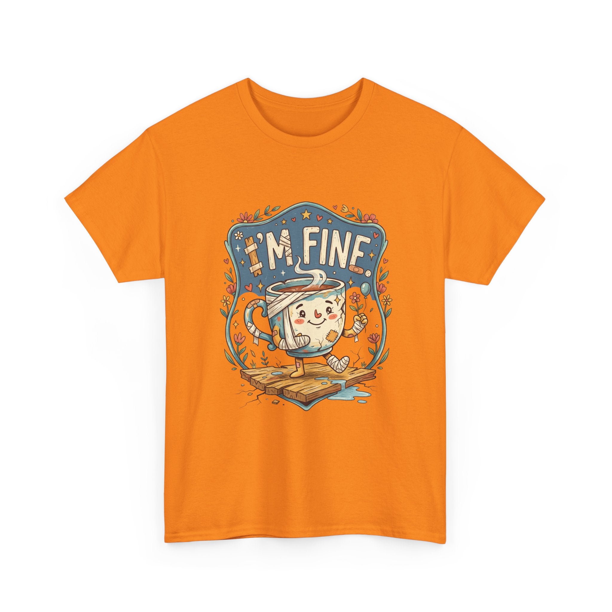 T-Shirt - 'I'm Fine' Cute Kettle Graphic Tee, Cozy Tea Lover Gift