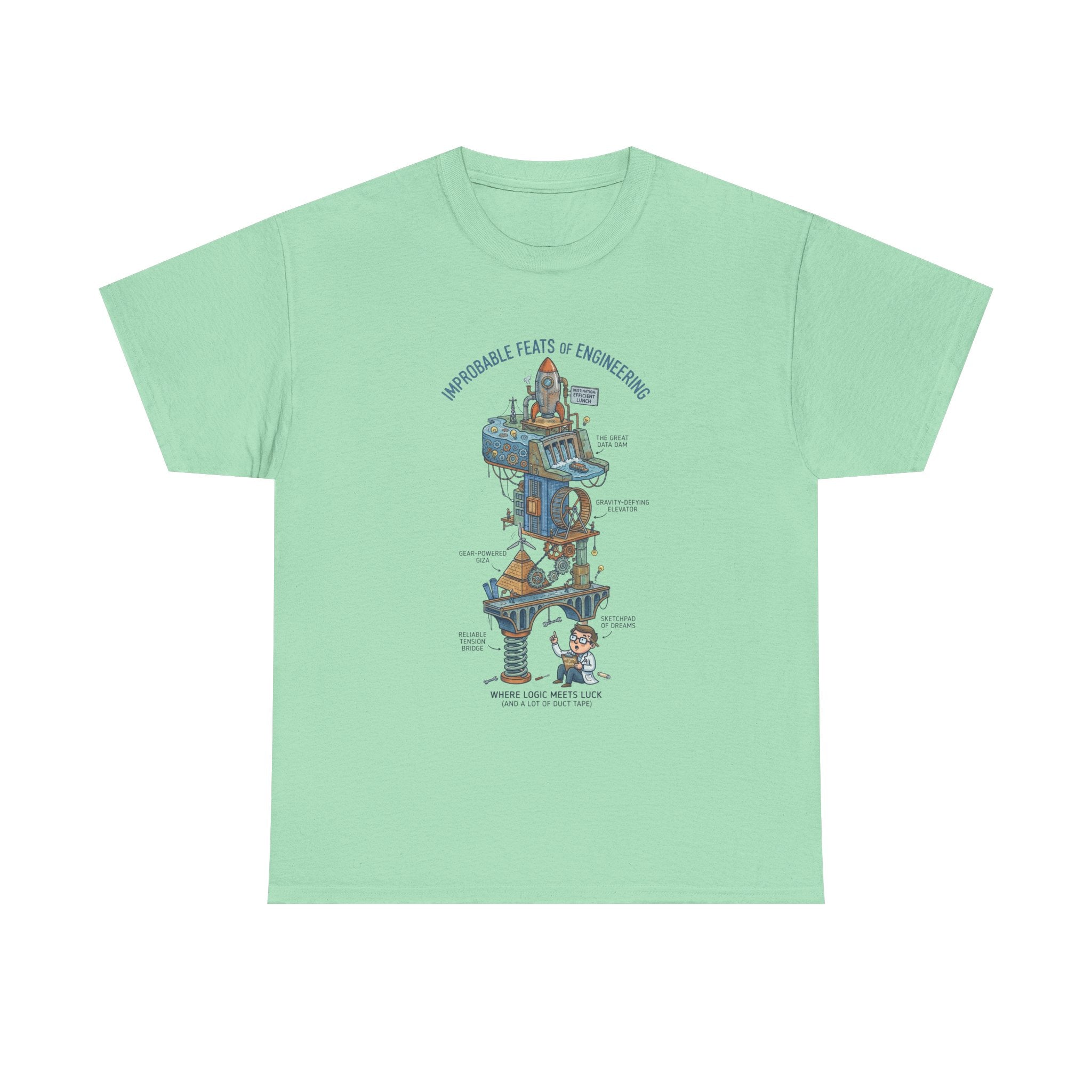 Engineering Feats T‑Shirt — Engineering Diagram Tee
