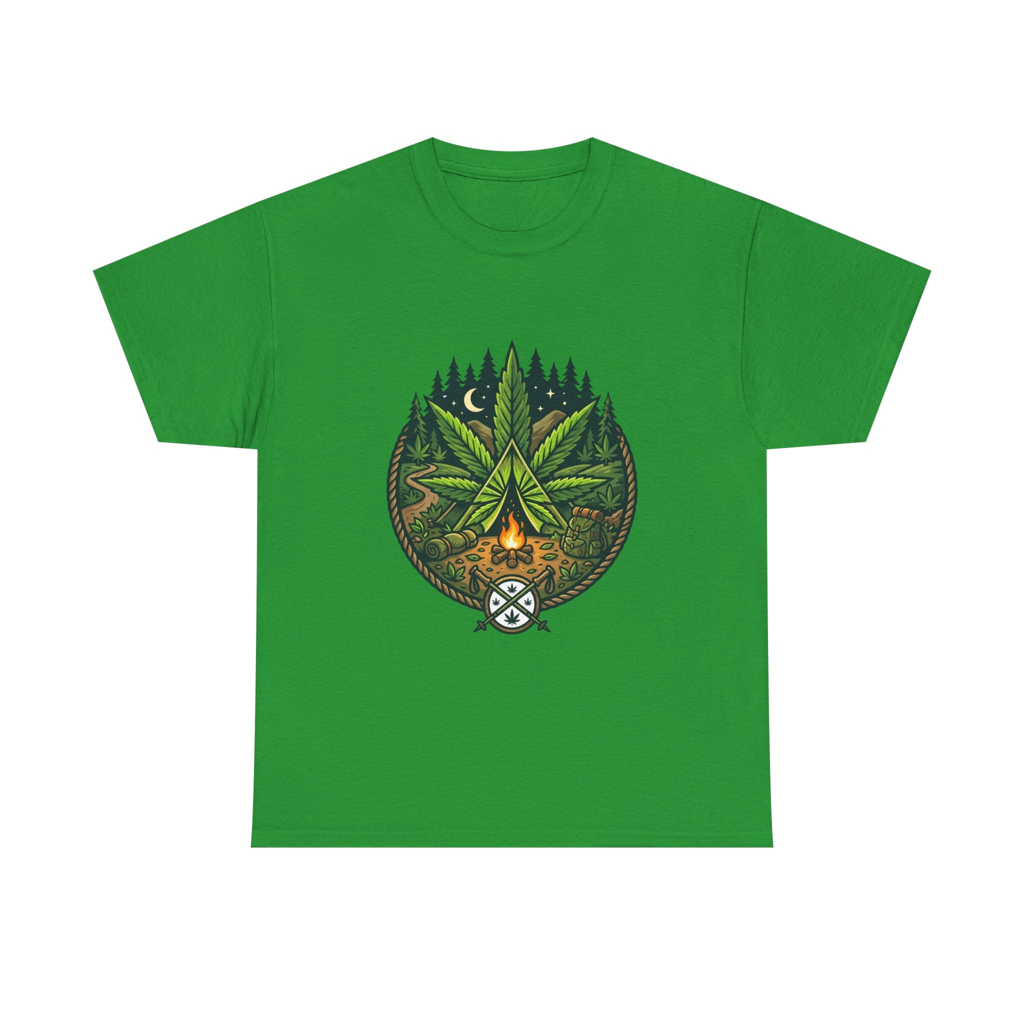 T-Shirt — Campfire Cannabis Leaf Graphic Tee