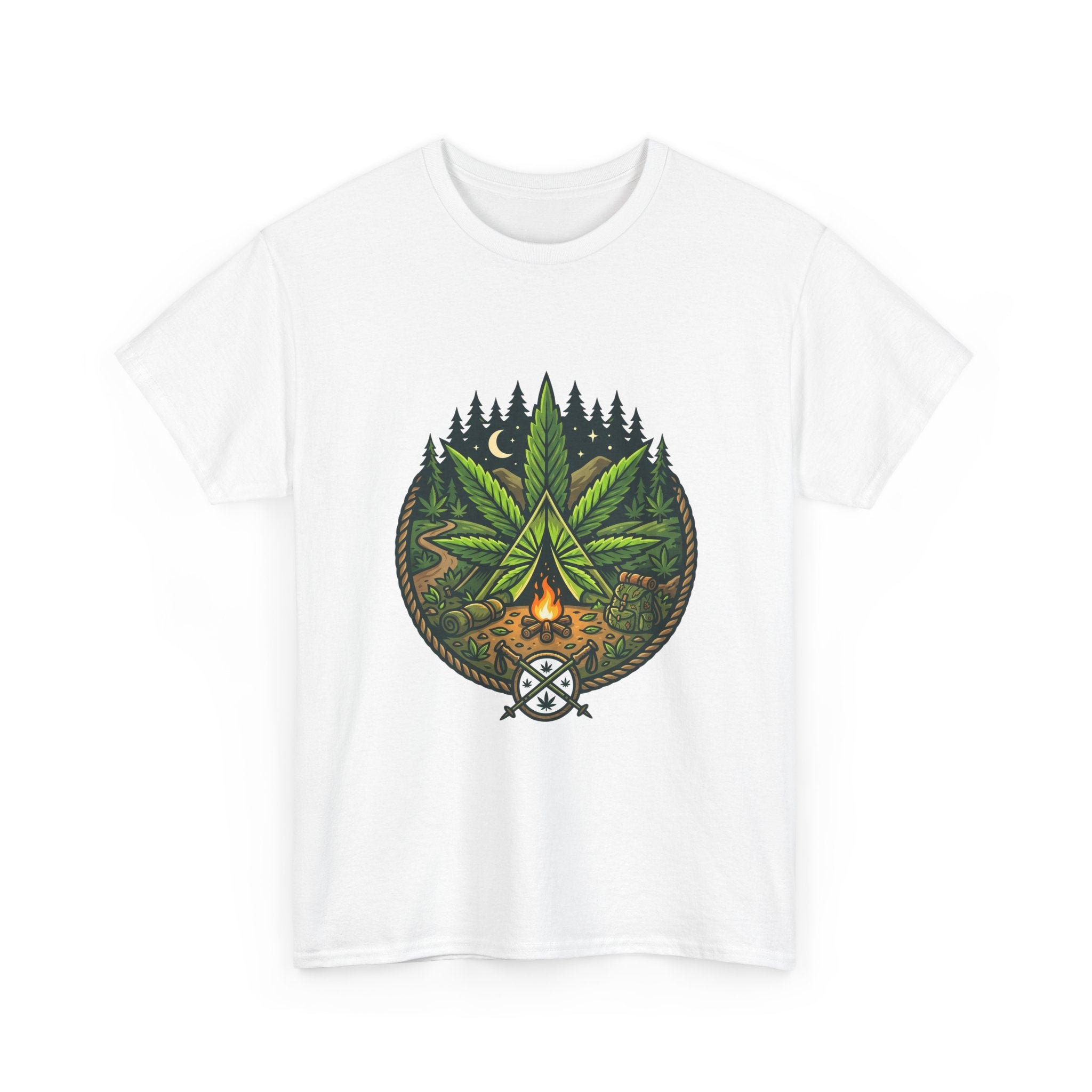T-Shirt — Campfire Cannabis Leaf Graphic Tee